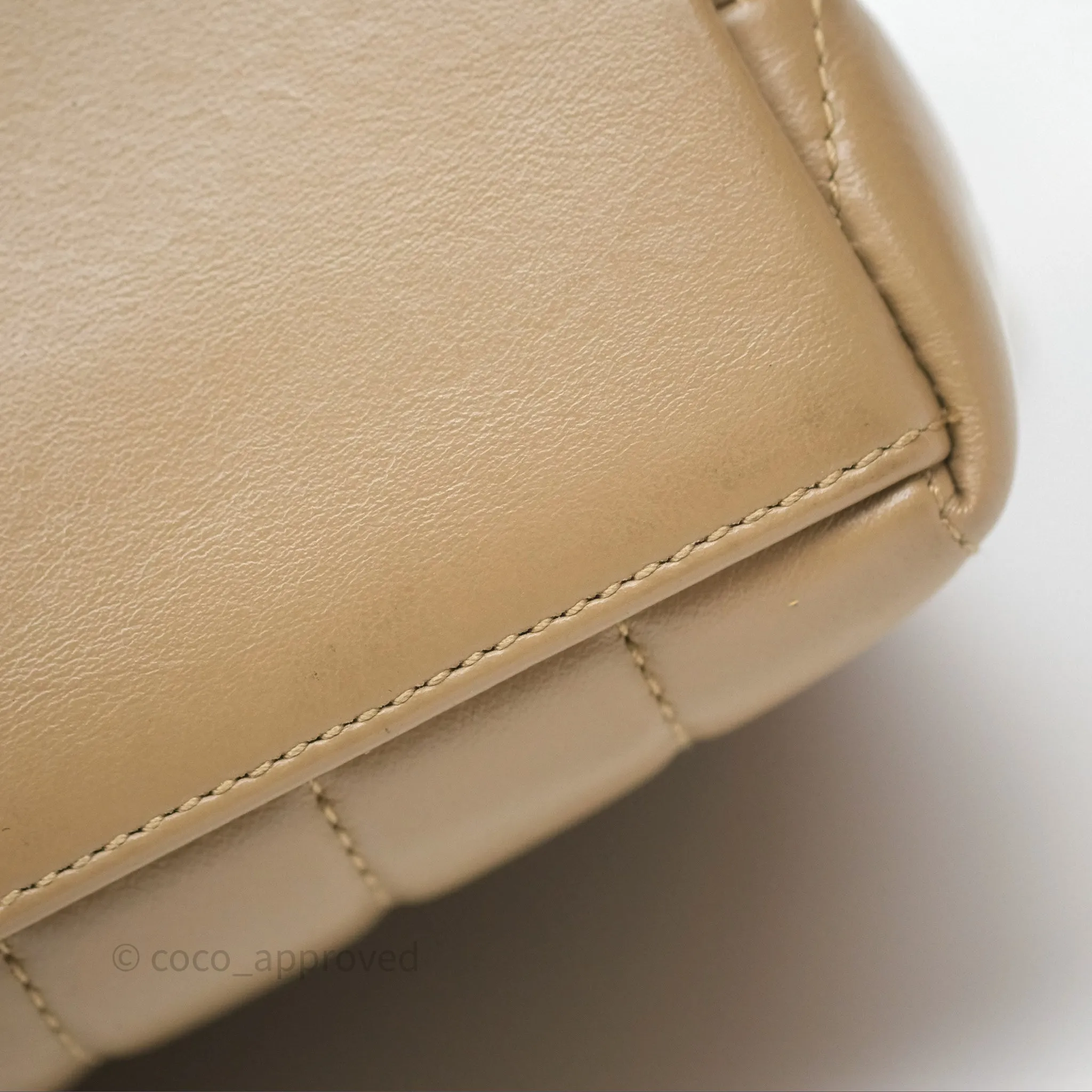 Saint Laurent Loulou Small Flap Bag Beige Gold Hardware