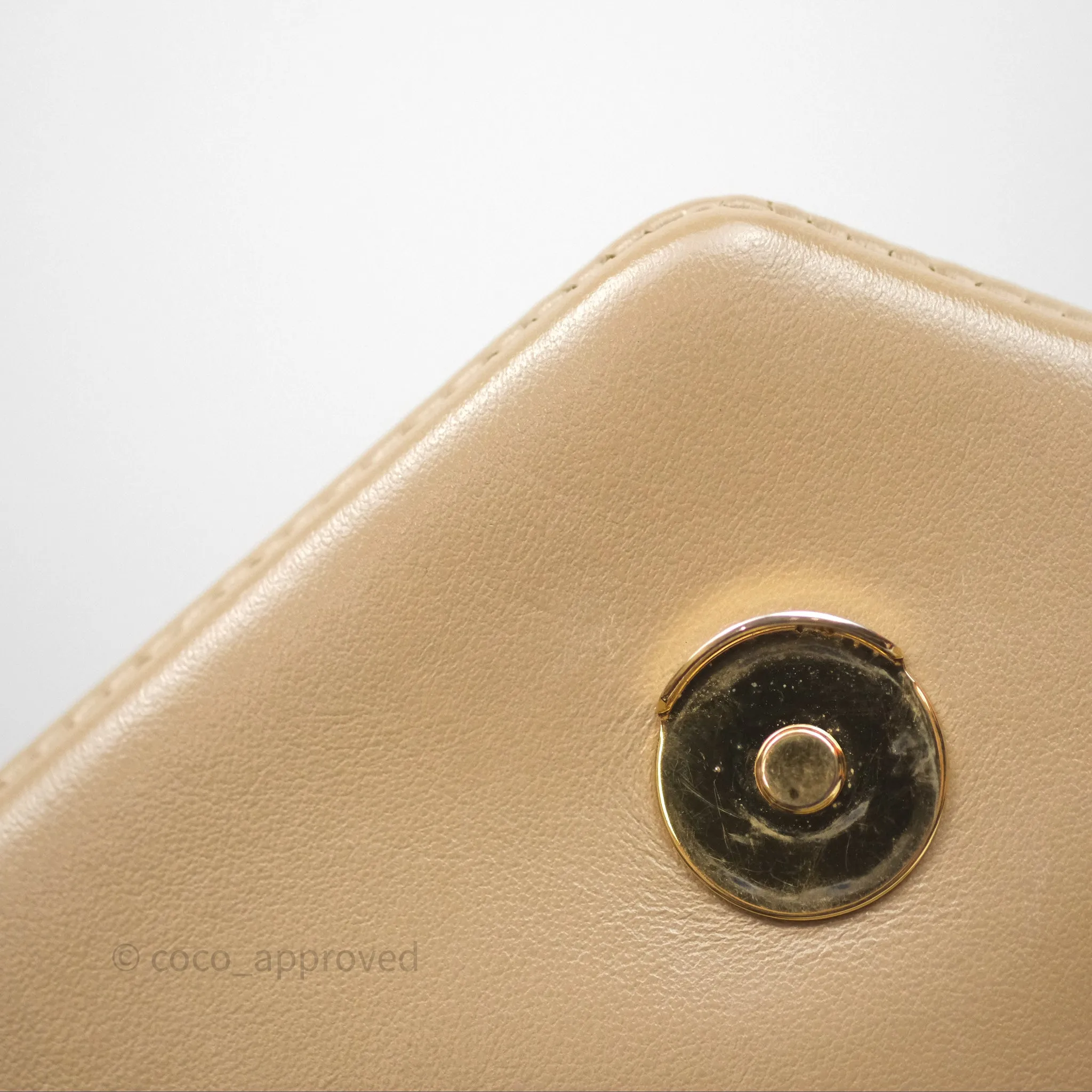 Saint Laurent Loulou Small Flap Bag Beige Gold Hardware