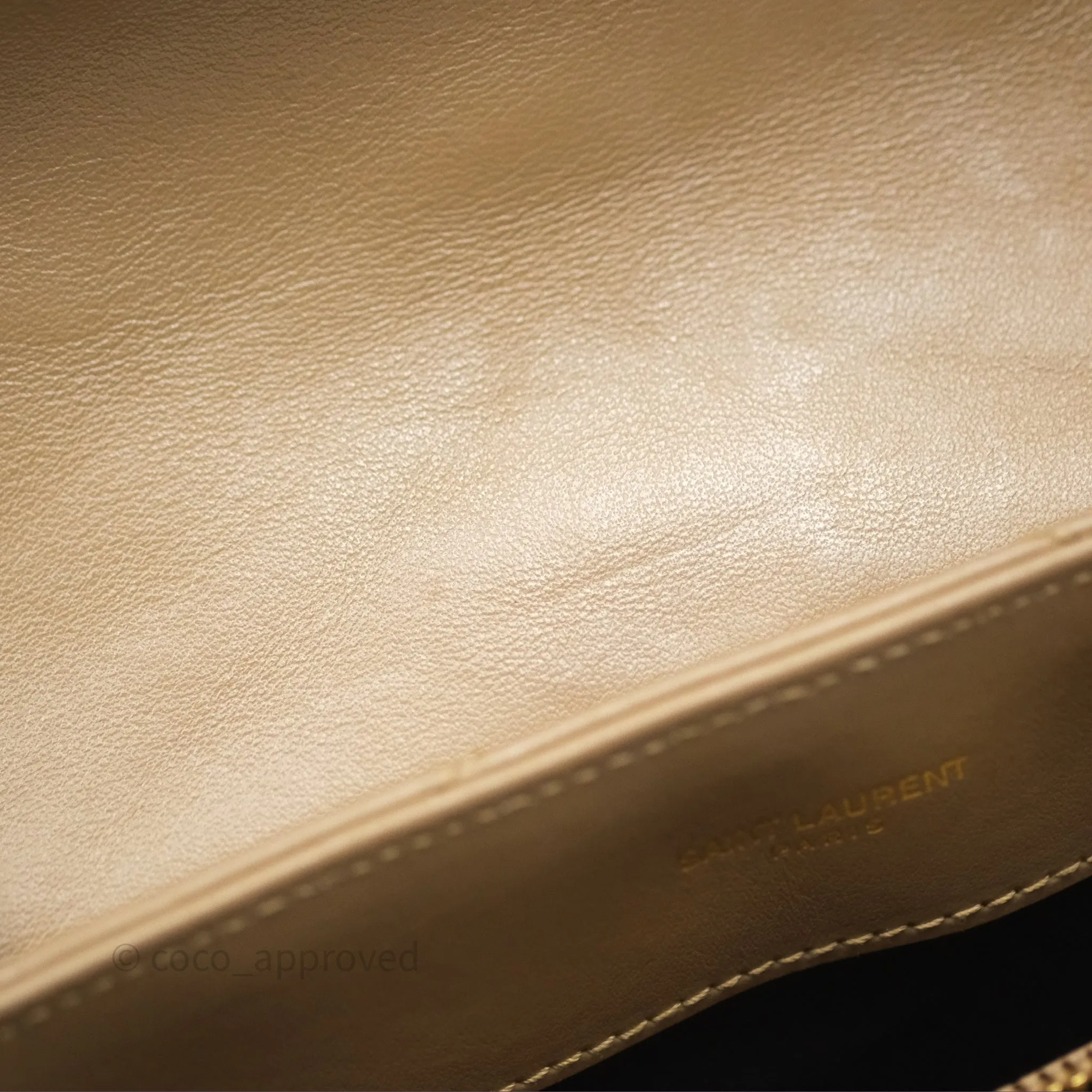 Saint Laurent Loulou Small Flap Bag Beige Gold Hardware