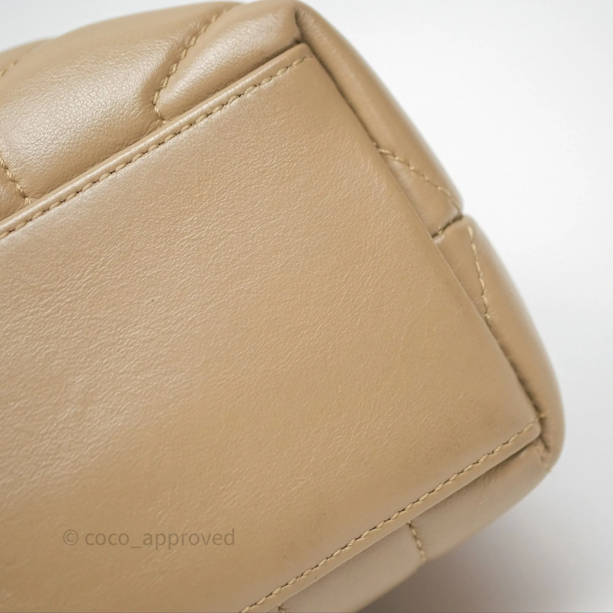 Saint Laurent Loulou Small Flap Bag Beige Gold Hardware