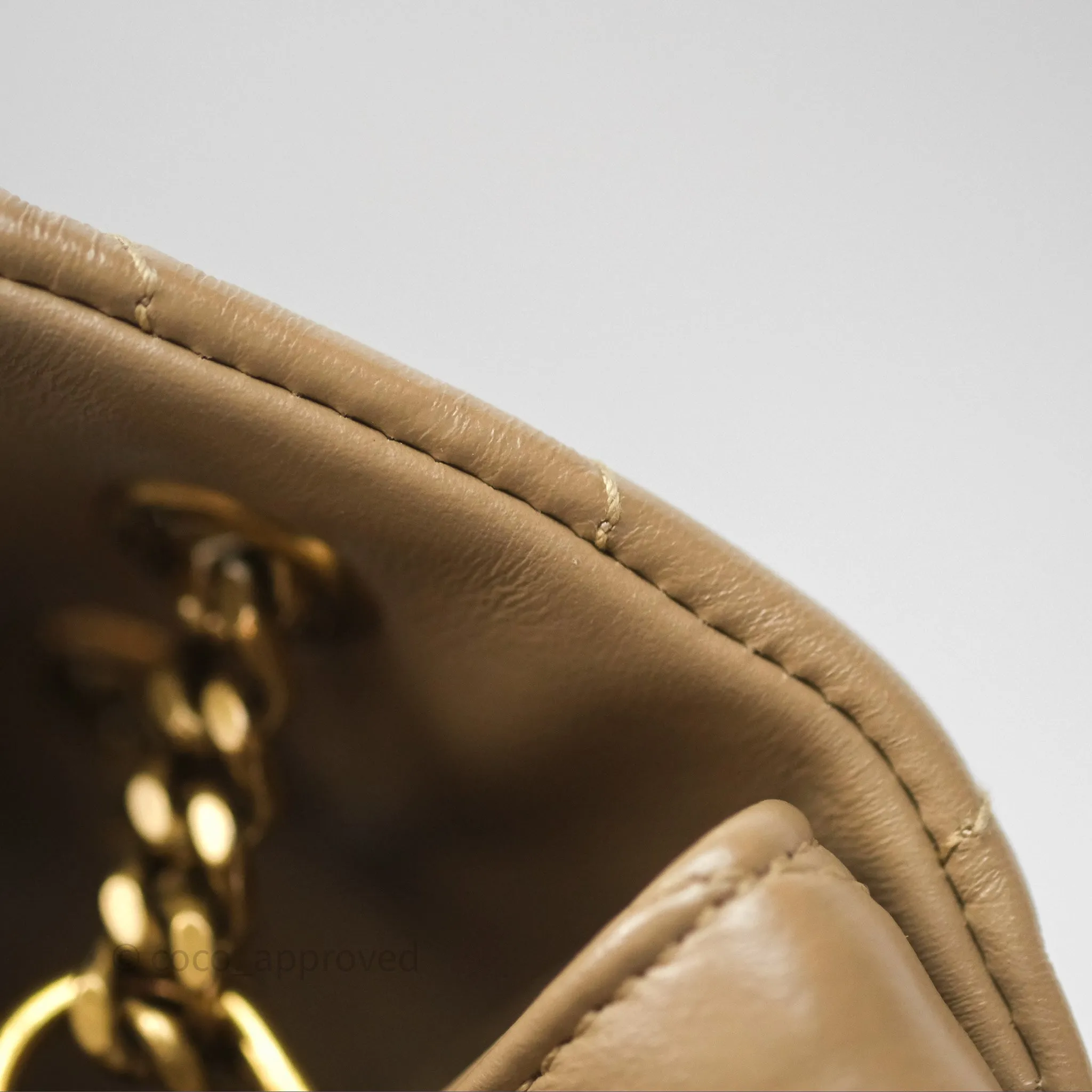 Saint Laurent Loulou Small Flap Bag Beige Gold Hardware