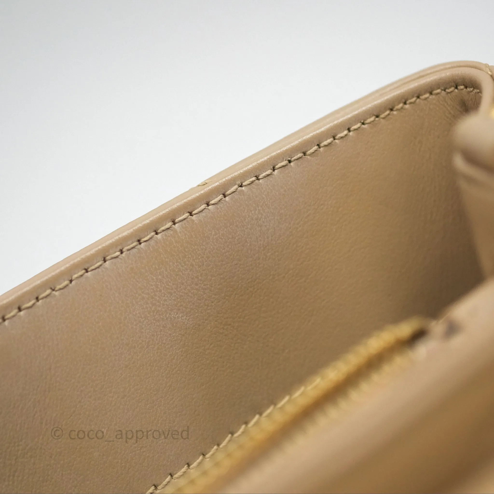 Saint Laurent Loulou Small Flap Bag Beige Gold Hardware