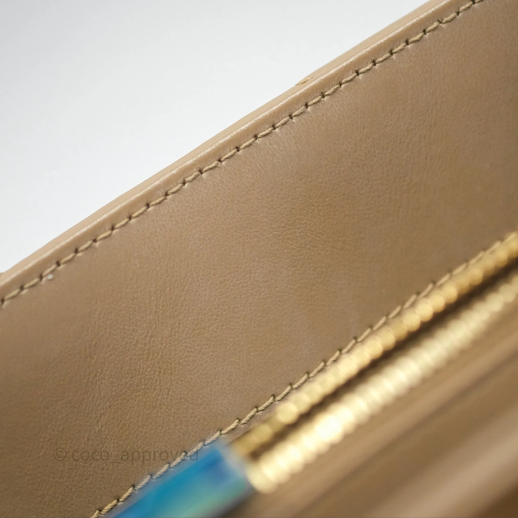 Saint Laurent Loulou Small Flap Bag Beige Gold Hardware