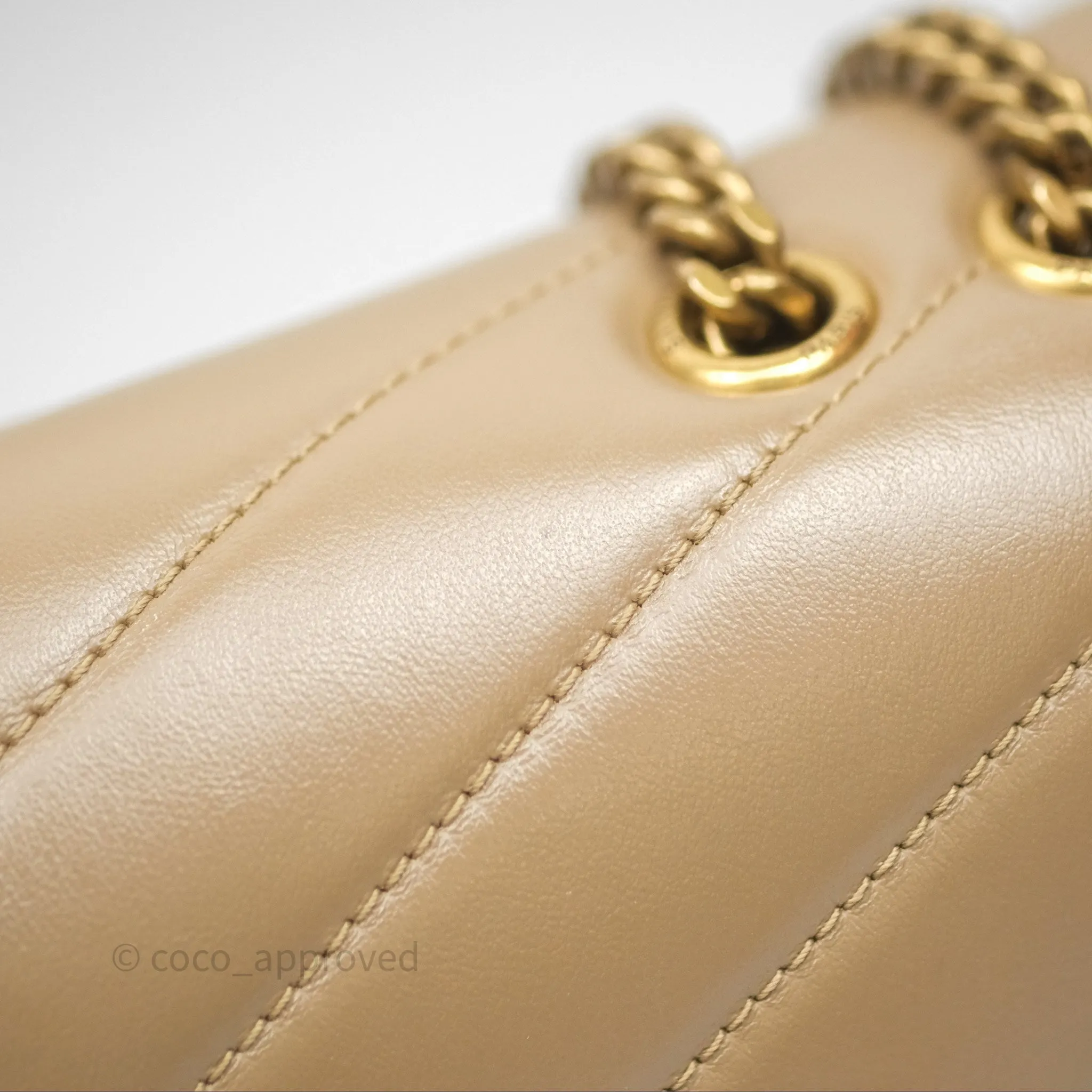 Saint Laurent Loulou Small Flap Bag Beige Gold Hardware