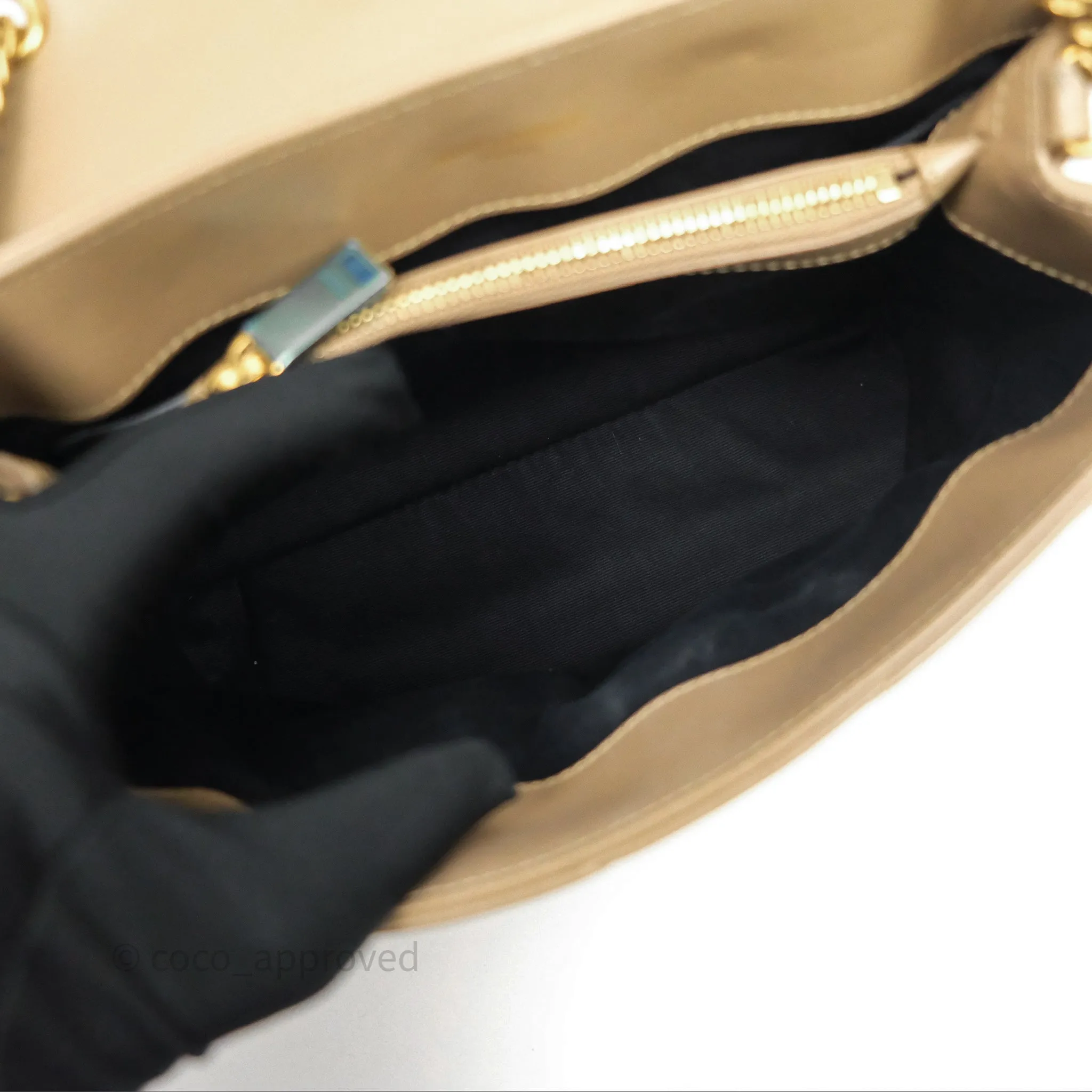 Saint Laurent Loulou Small Flap Bag Beige Gold Hardware