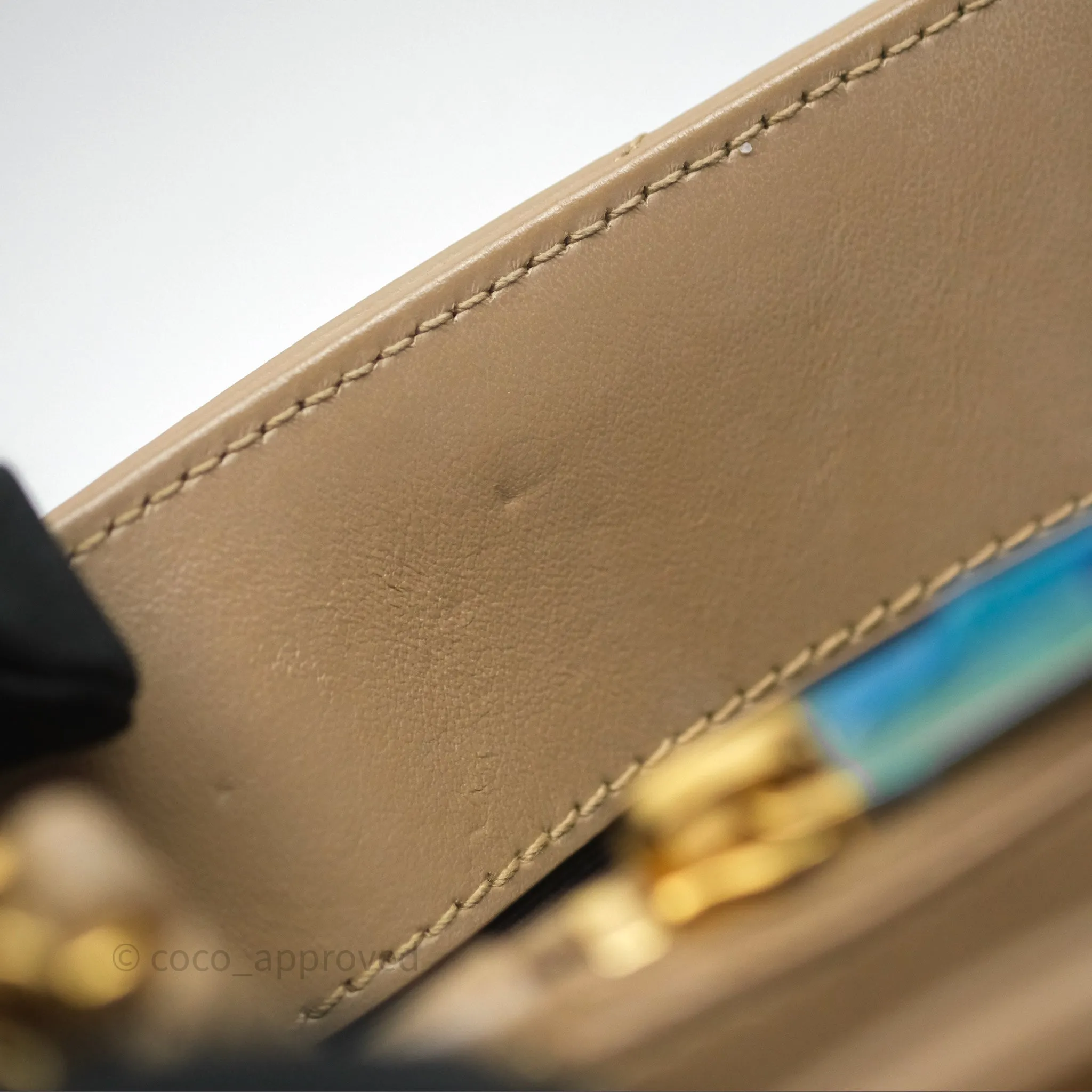 Saint Laurent Loulou Small Flap Bag Beige Gold Hardware