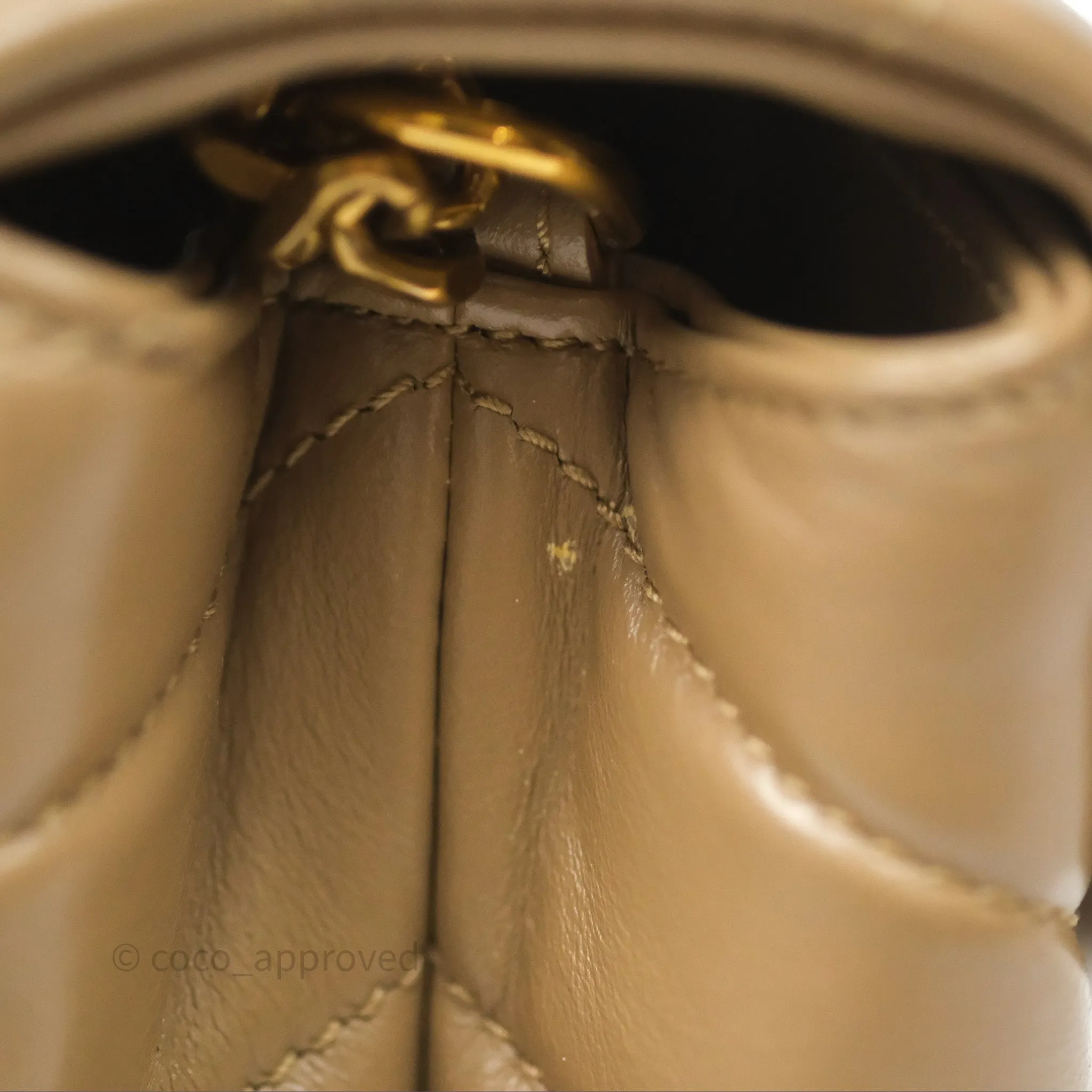 Saint Laurent Loulou Small Flap Bag Beige Gold Hardware