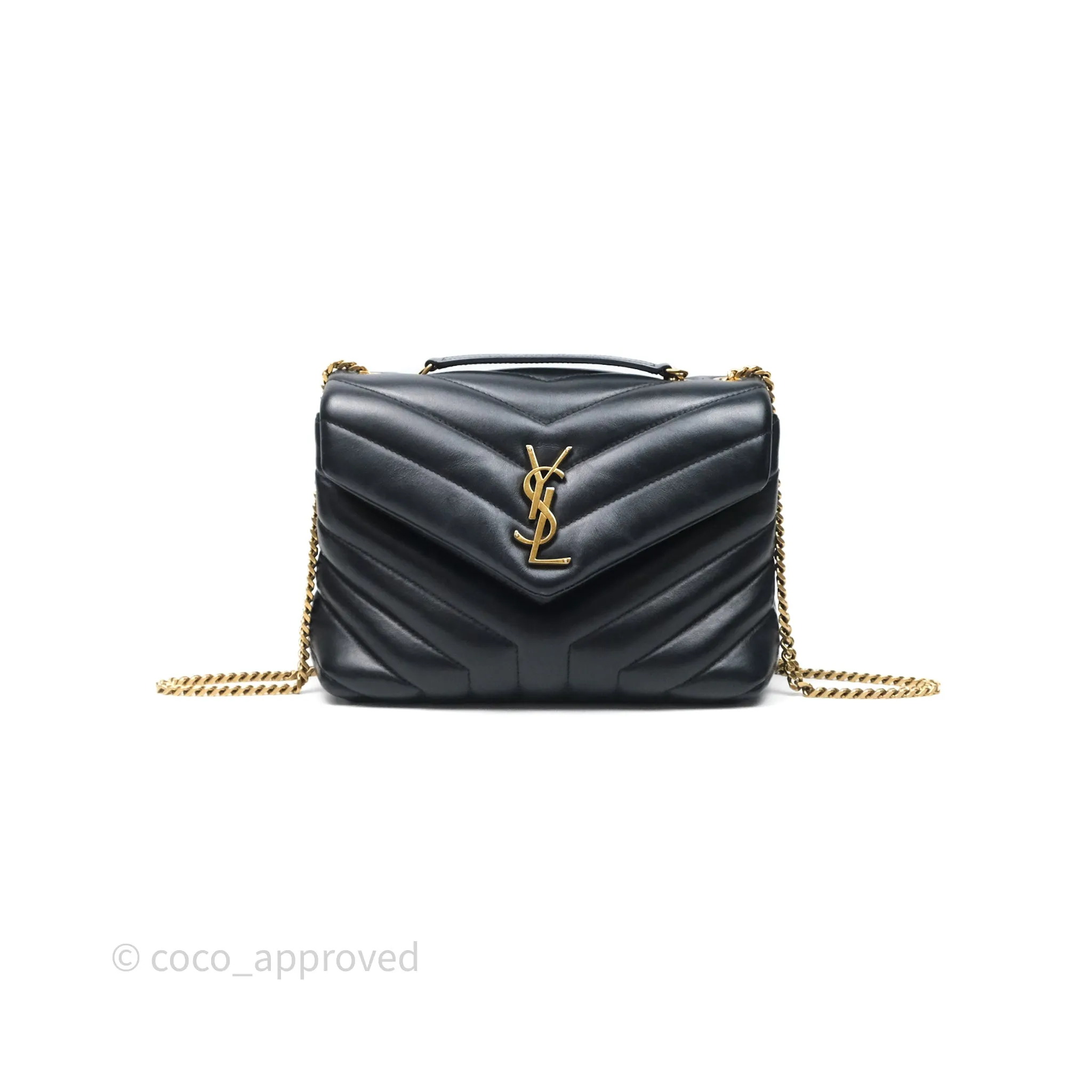 Saint Laurent Loulou Small Flap Bag Black Gold Hardware