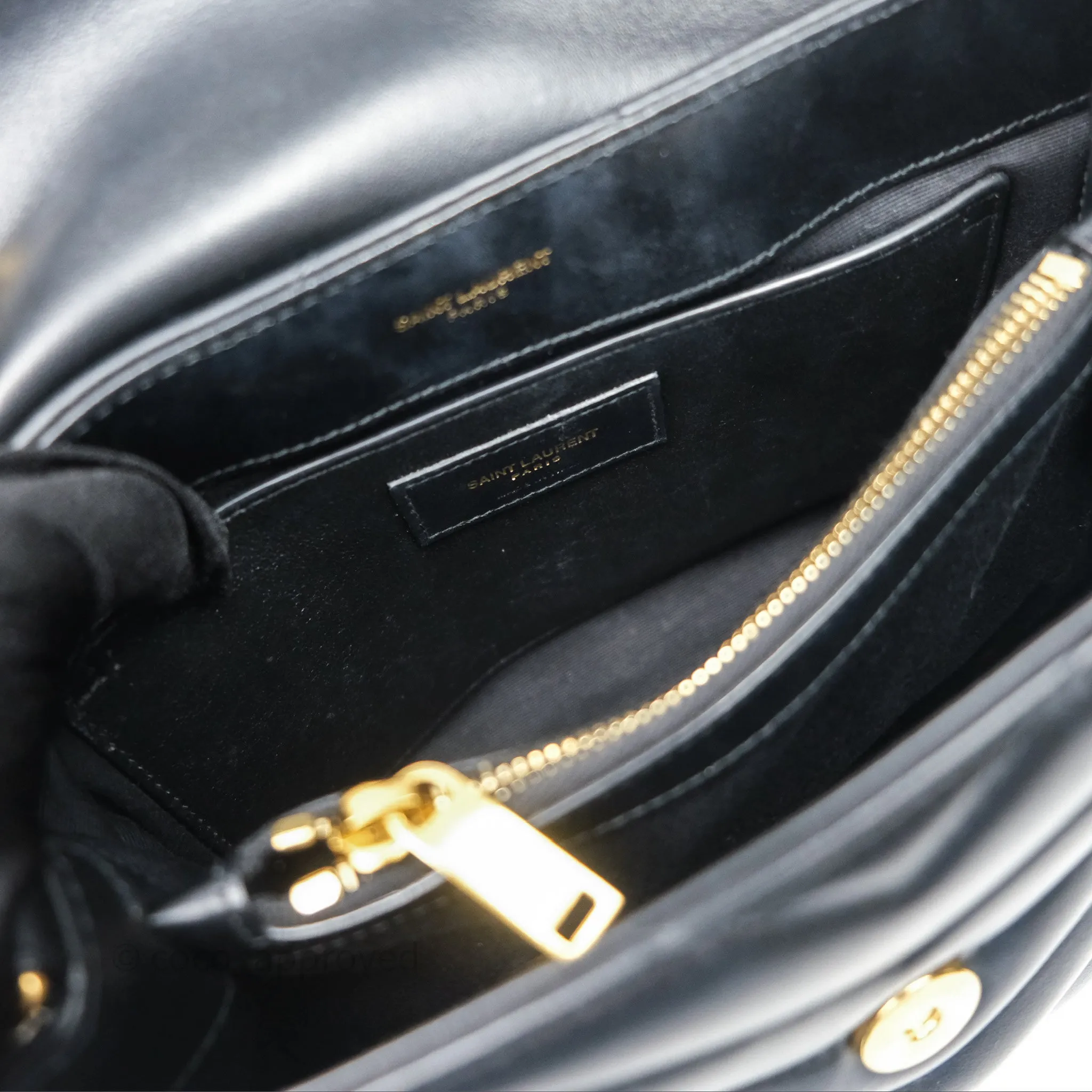 Saint Laurent Loulou Small Flap Bag Black Gold Hardware
