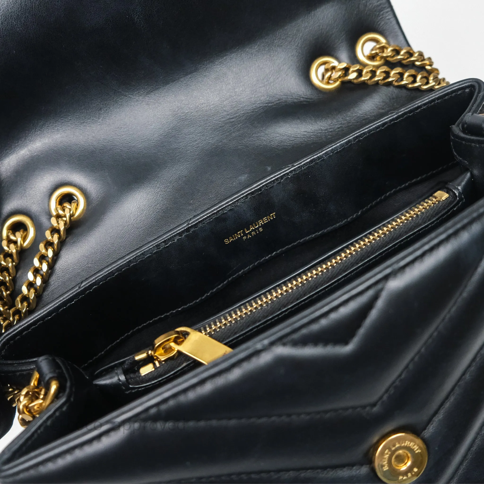 Saint Laurent Loulou Small Flap Bag Black Gold Hardware