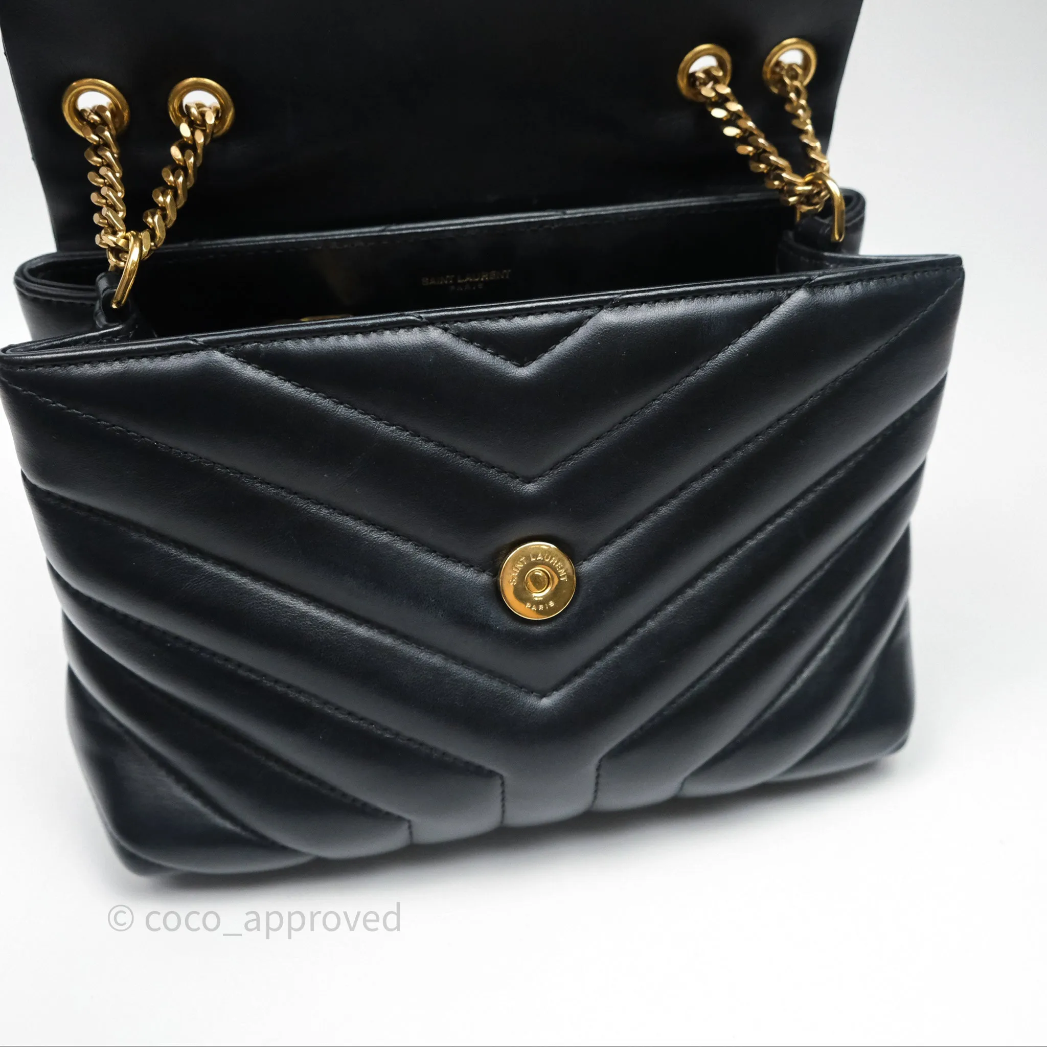 Saint Laurent Loulou Small Flap Bag Black Gold Hardware