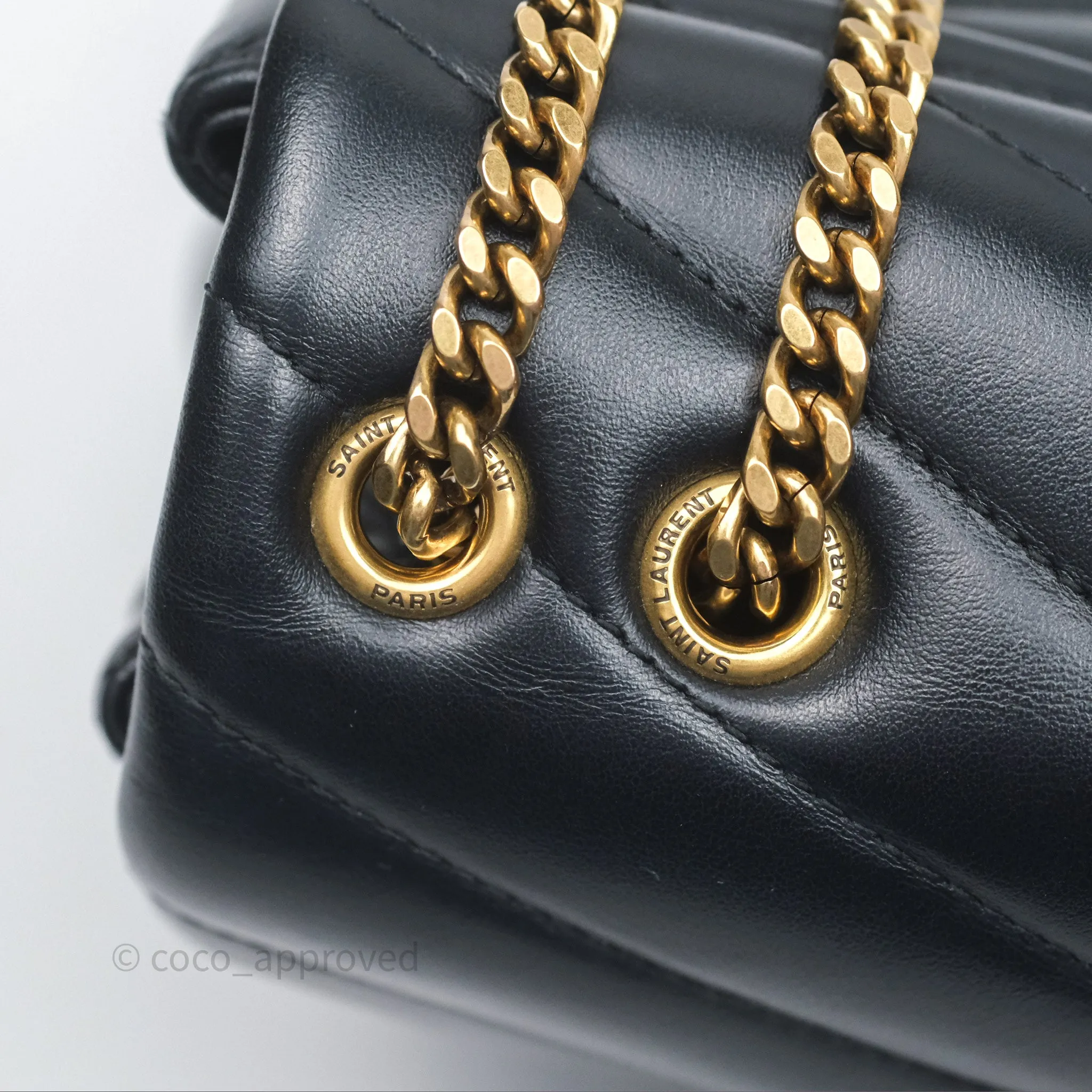 Saint Laurent Loulou Small Flap Bag Black Gold Hardware
