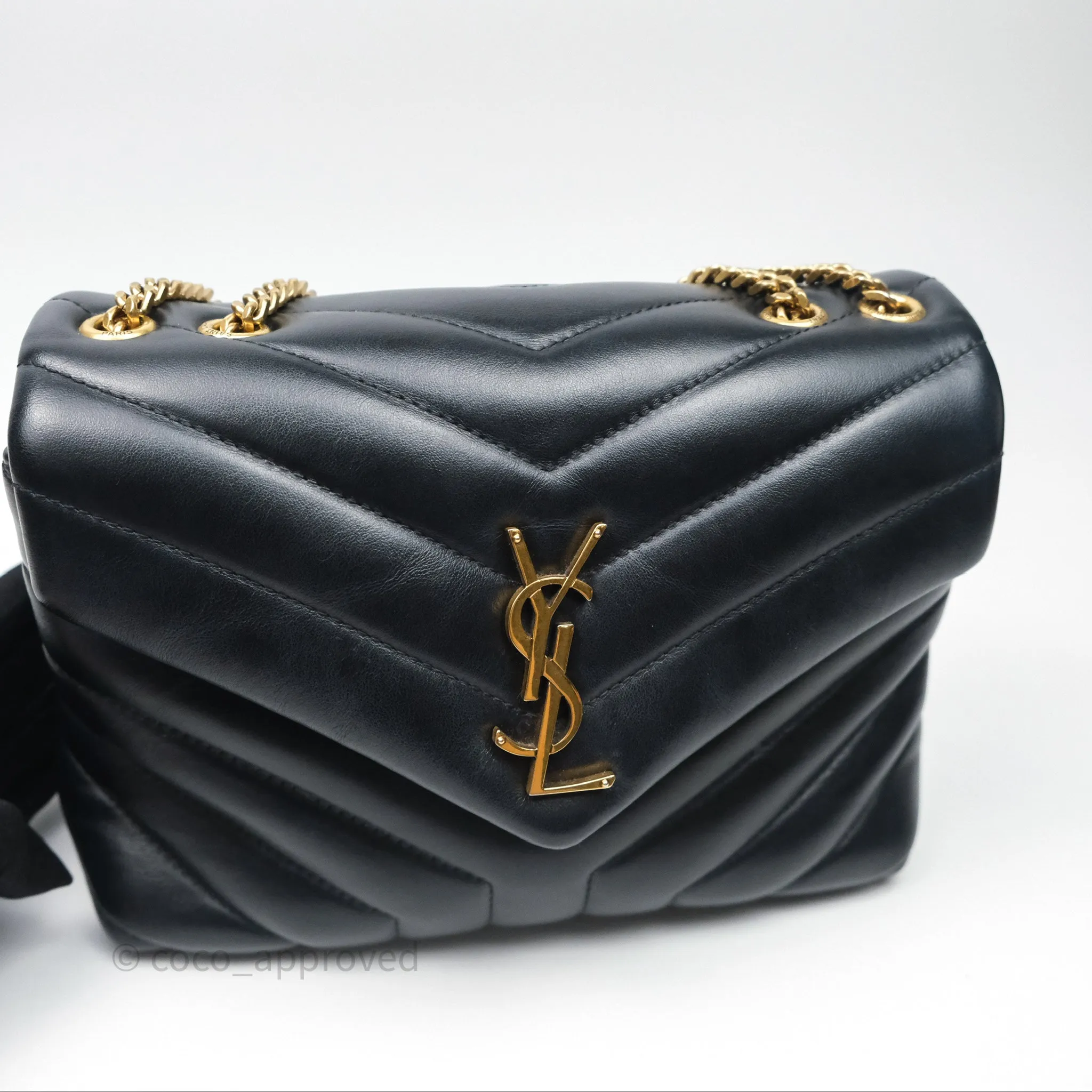 Saint Laurent Loulou Small Flap Bag Black Gold Hardware