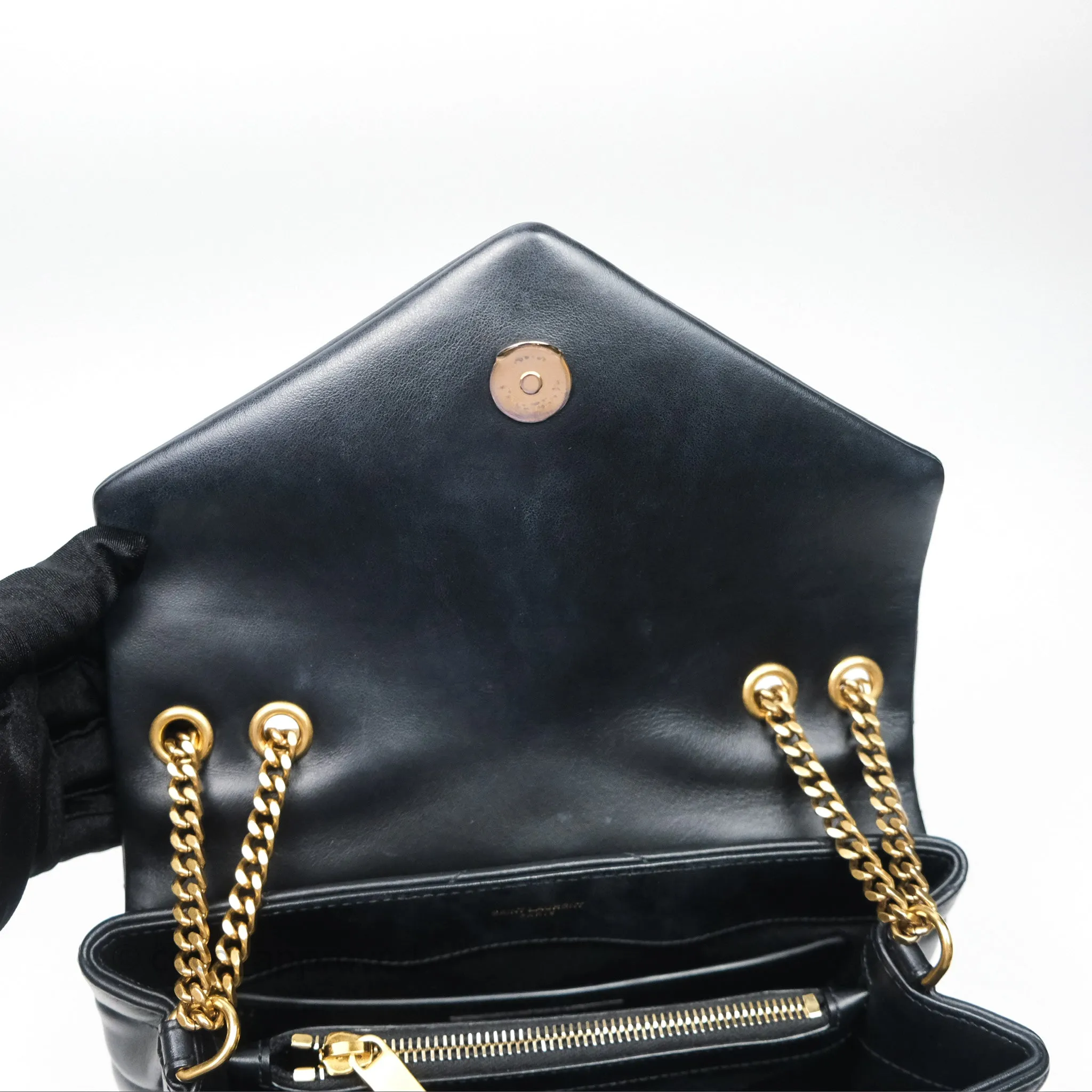 Saint Laurent Loulou Small Flap Bag Black Gold Hardware