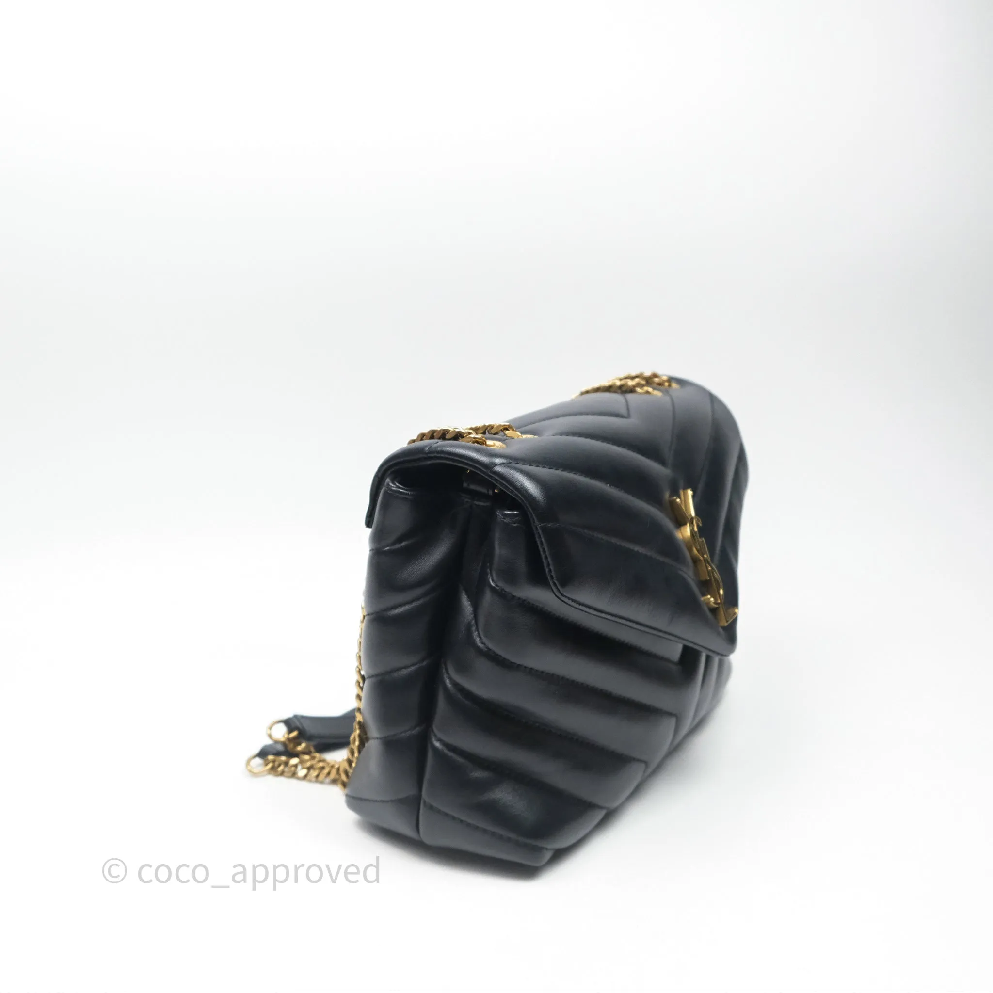 Saint Laurent Loulou Small Flap Bag Black Gold Hardware