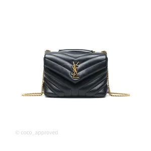 Saint Laurent Loulou Small Flap Bag Black Gold Hardware