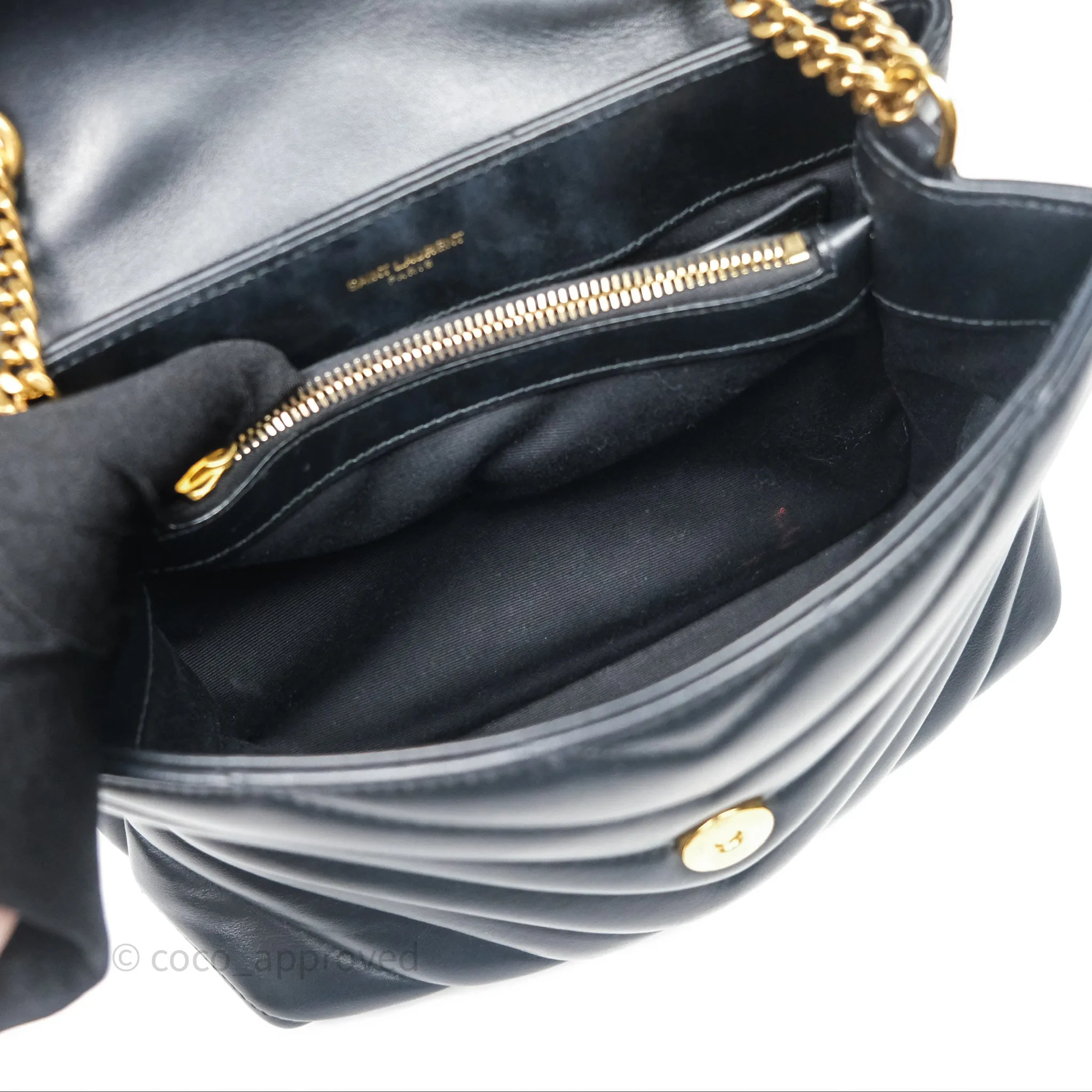 Saint Laurent Loulou Small Flap Bag Black Gold Hardware