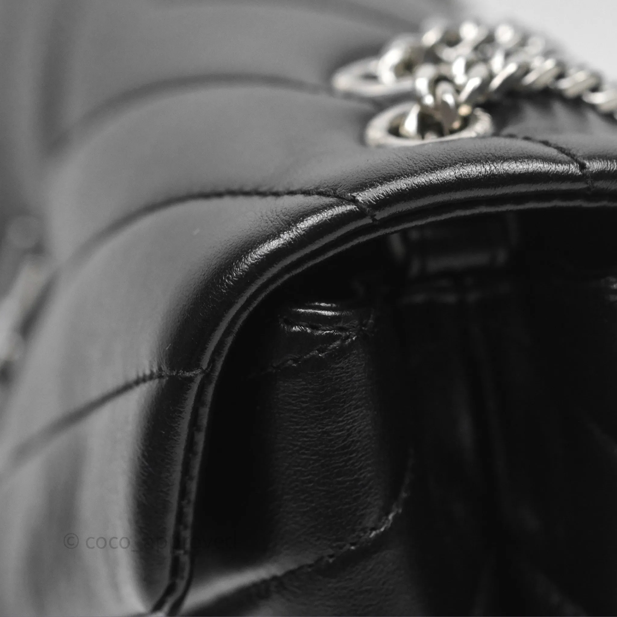 Saint Laurent Loulou Small Flap Bag Black Silver Hardware