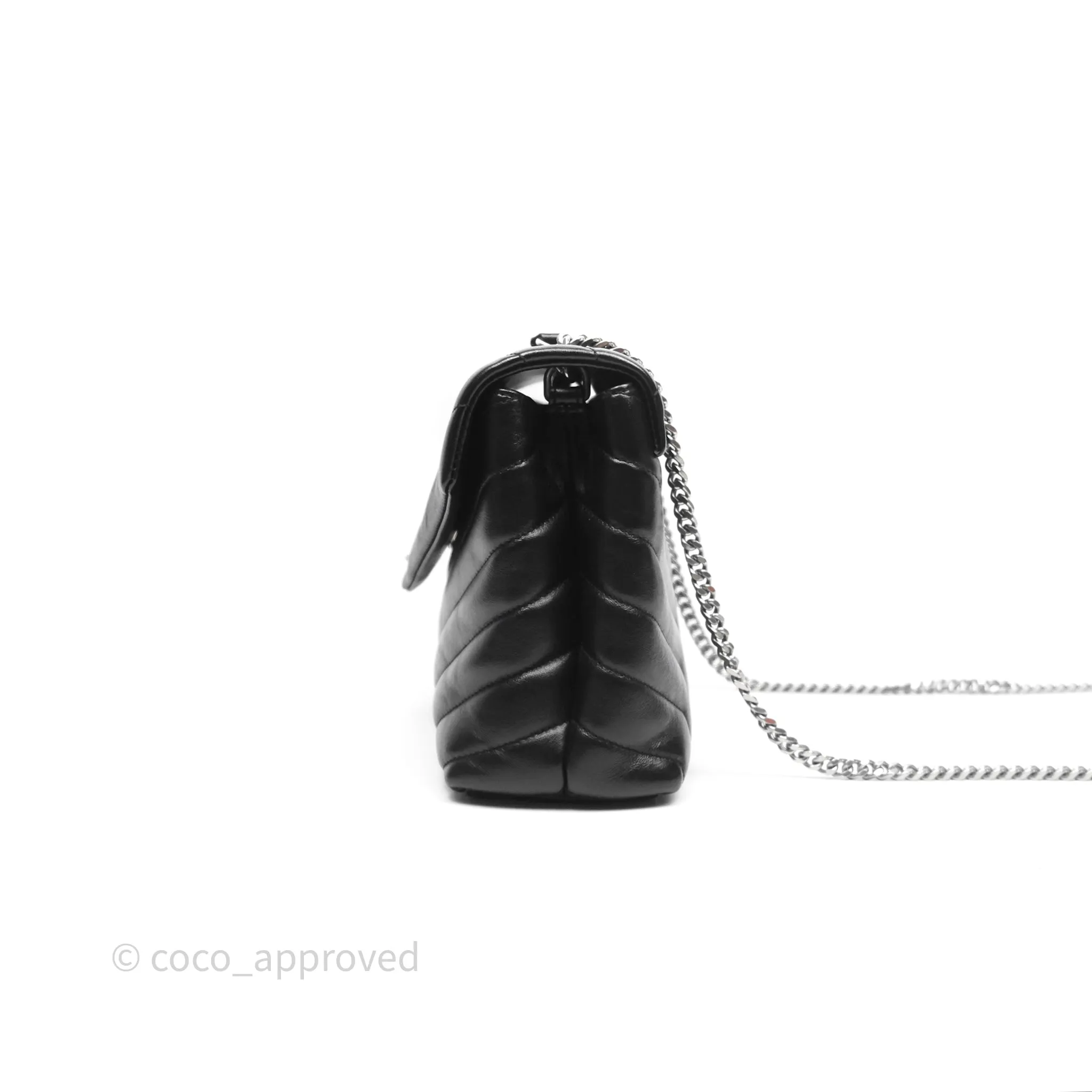 Saint Laurent Loulou Small Flap Bag Black Silver Hardware