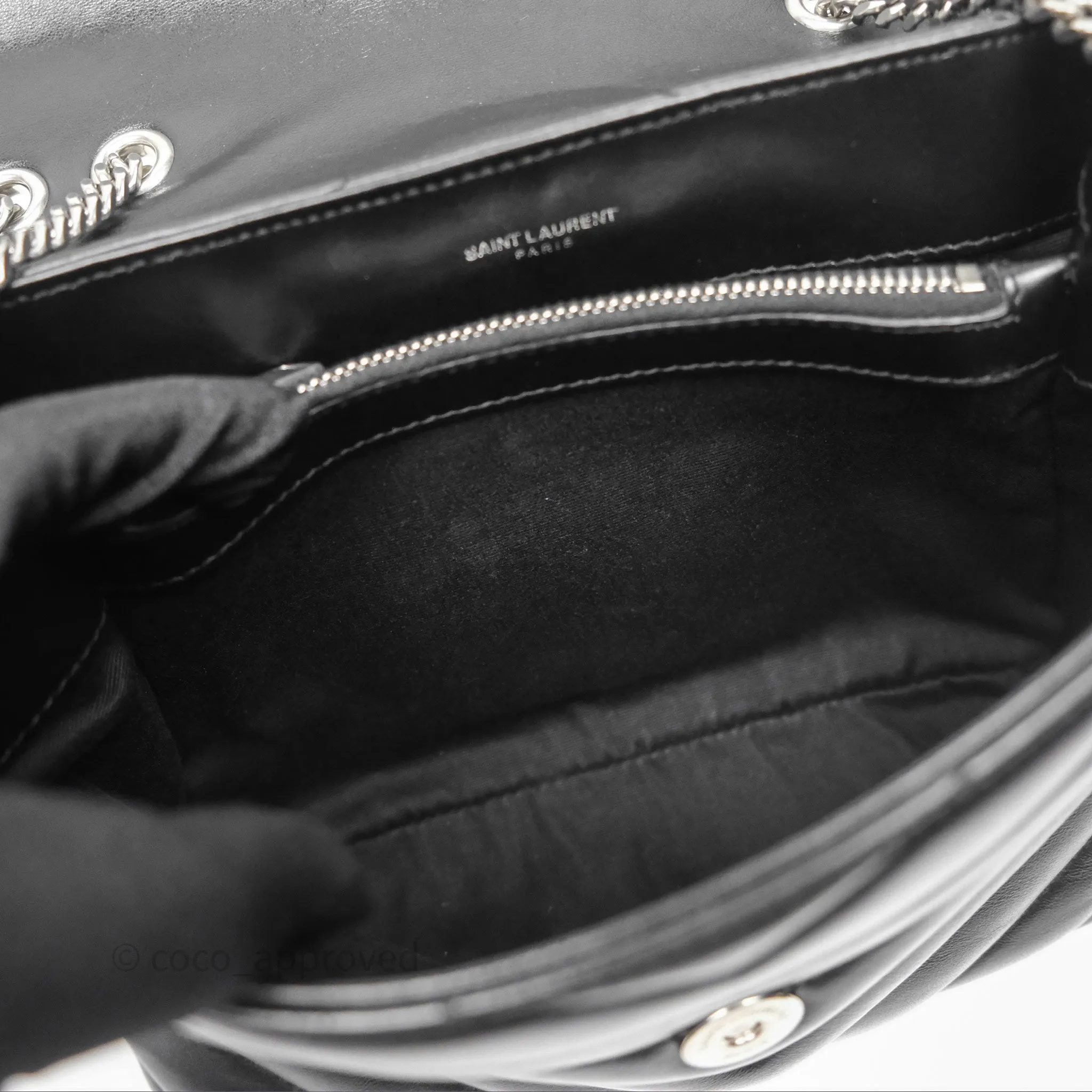 Saint Laurent Loulou Small Flap Bag Black Silver Hardware