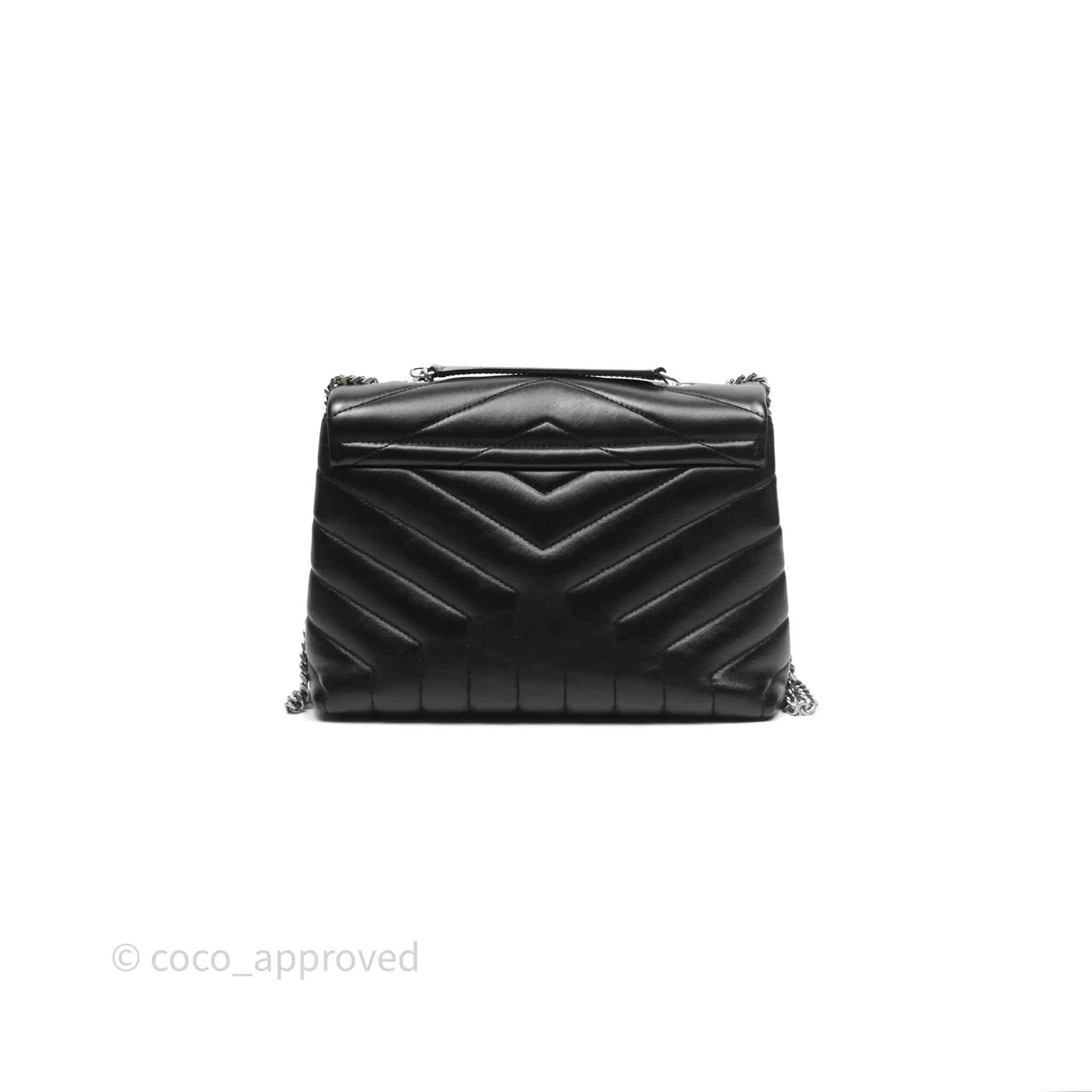 Saint Laurent Loulou Small Flap Bag Black Silver Hardware