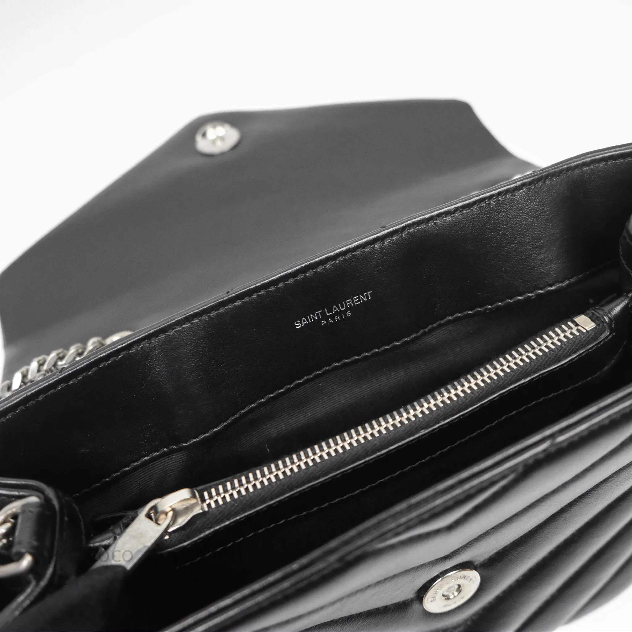 Saint Laurent Loulou Small Flap Bag Black Silver Hardware