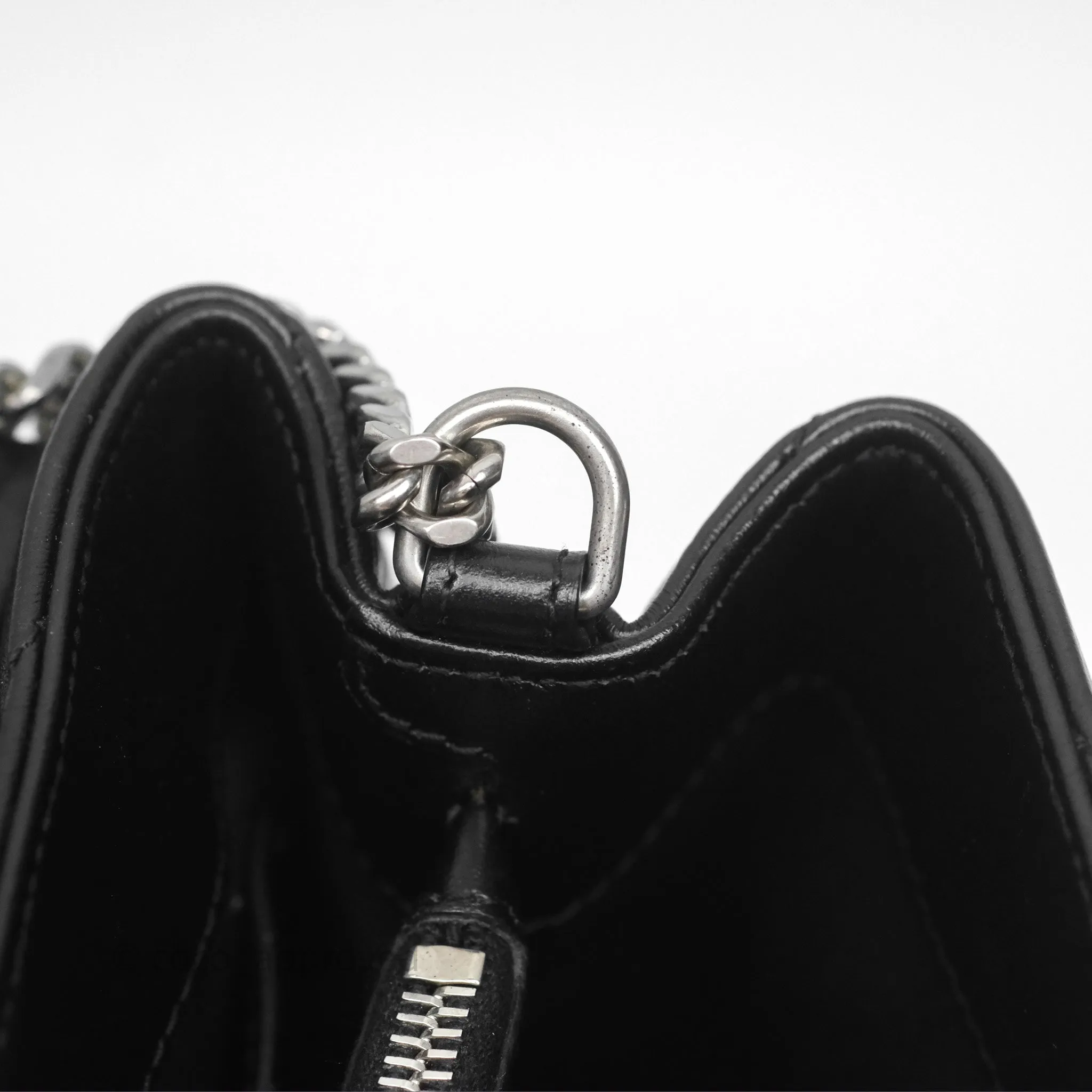 Saint Laurent Loulou Small Flap Bag Black Silver Hardware