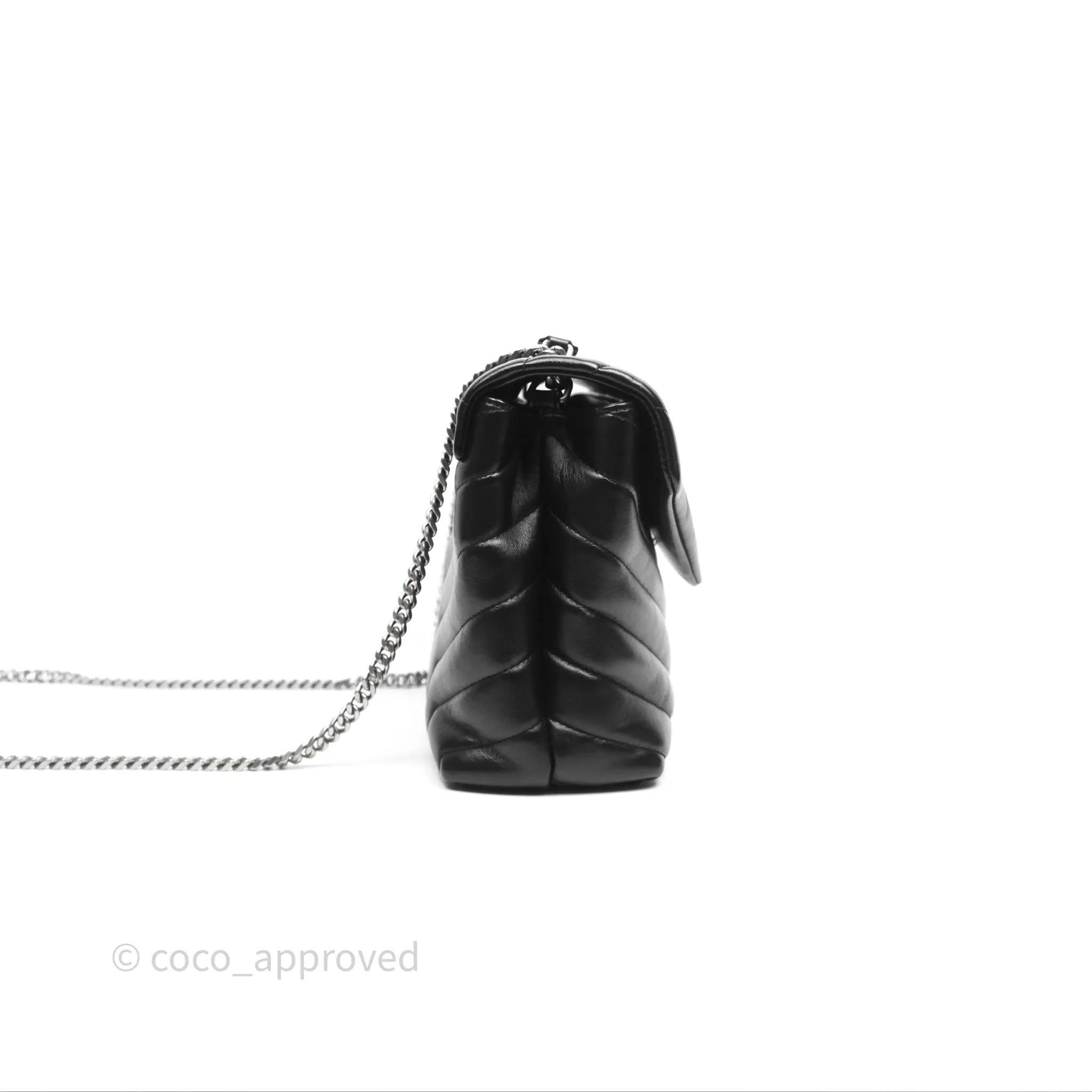 Saint Laurent Loulou Small Flap Bag Black Silver Hardware