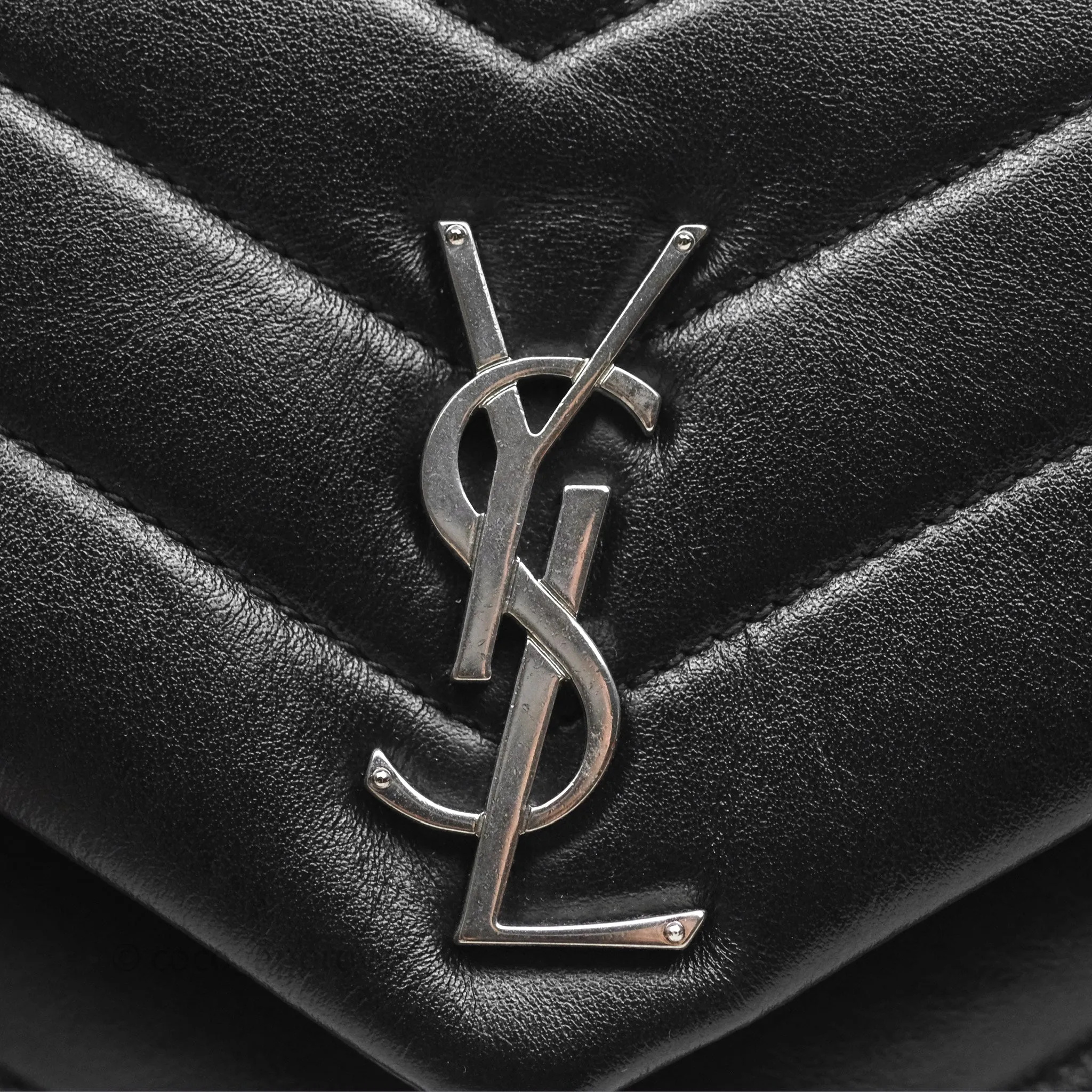 Saint Laurent Loulou Small Flap Bag Black Silver Hardware