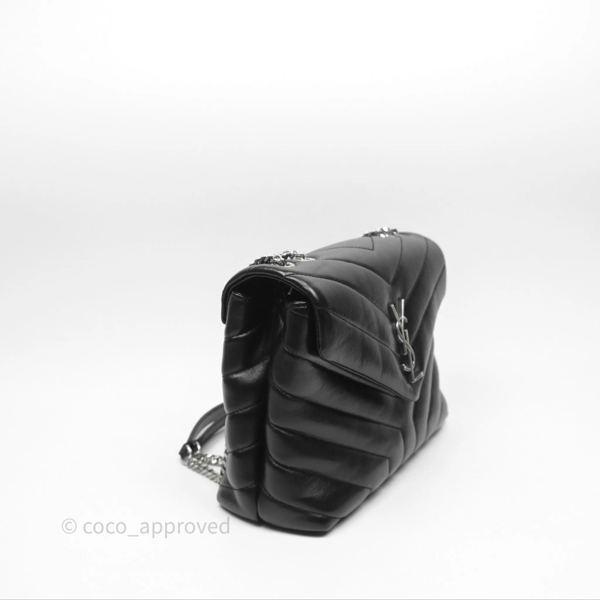 Saint Laurent Loulou Small Flap Bag Black Silver Hardware