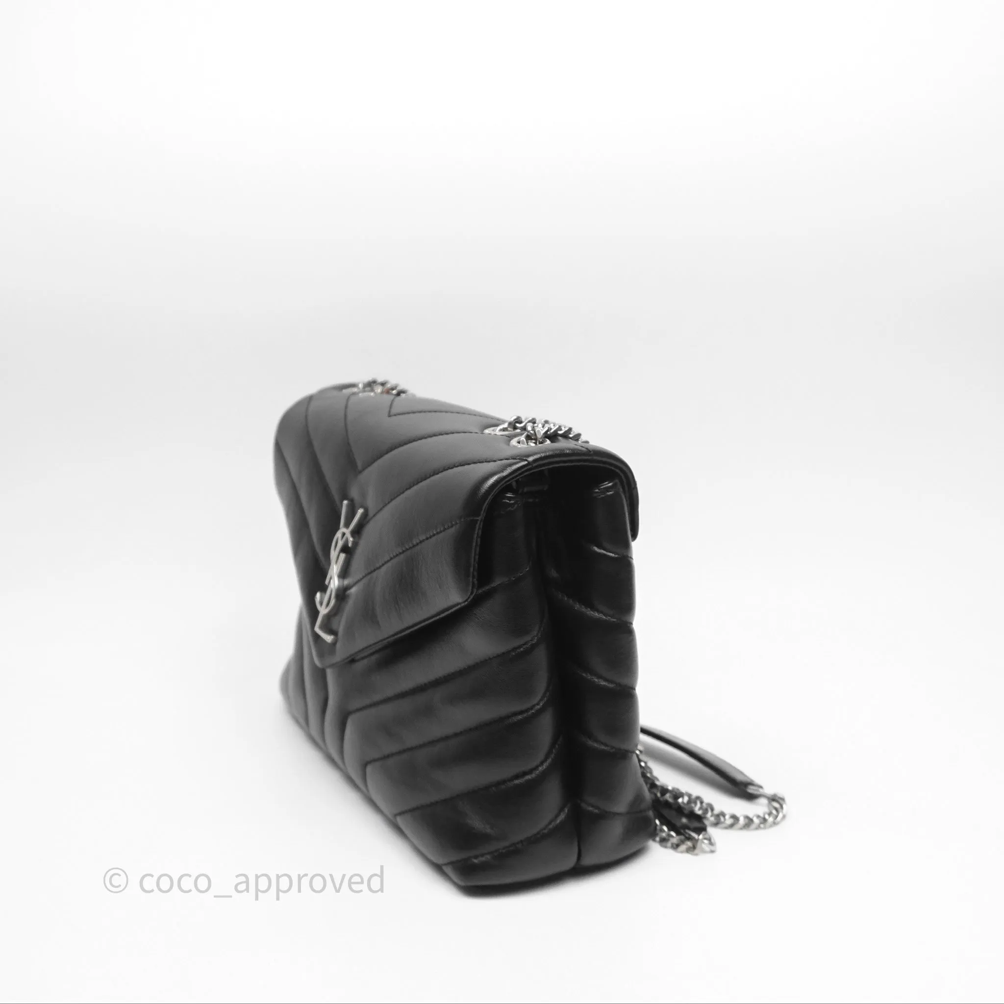 Saint Laurent Loulou Small Flap Bag Black Silver Hardware
