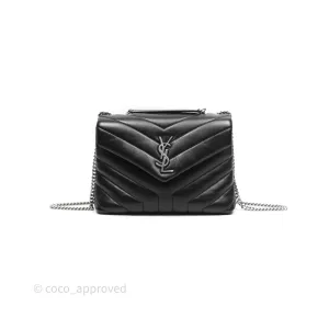 Saint Laurent Loulou Small Flap Bag Black Silver Hardware