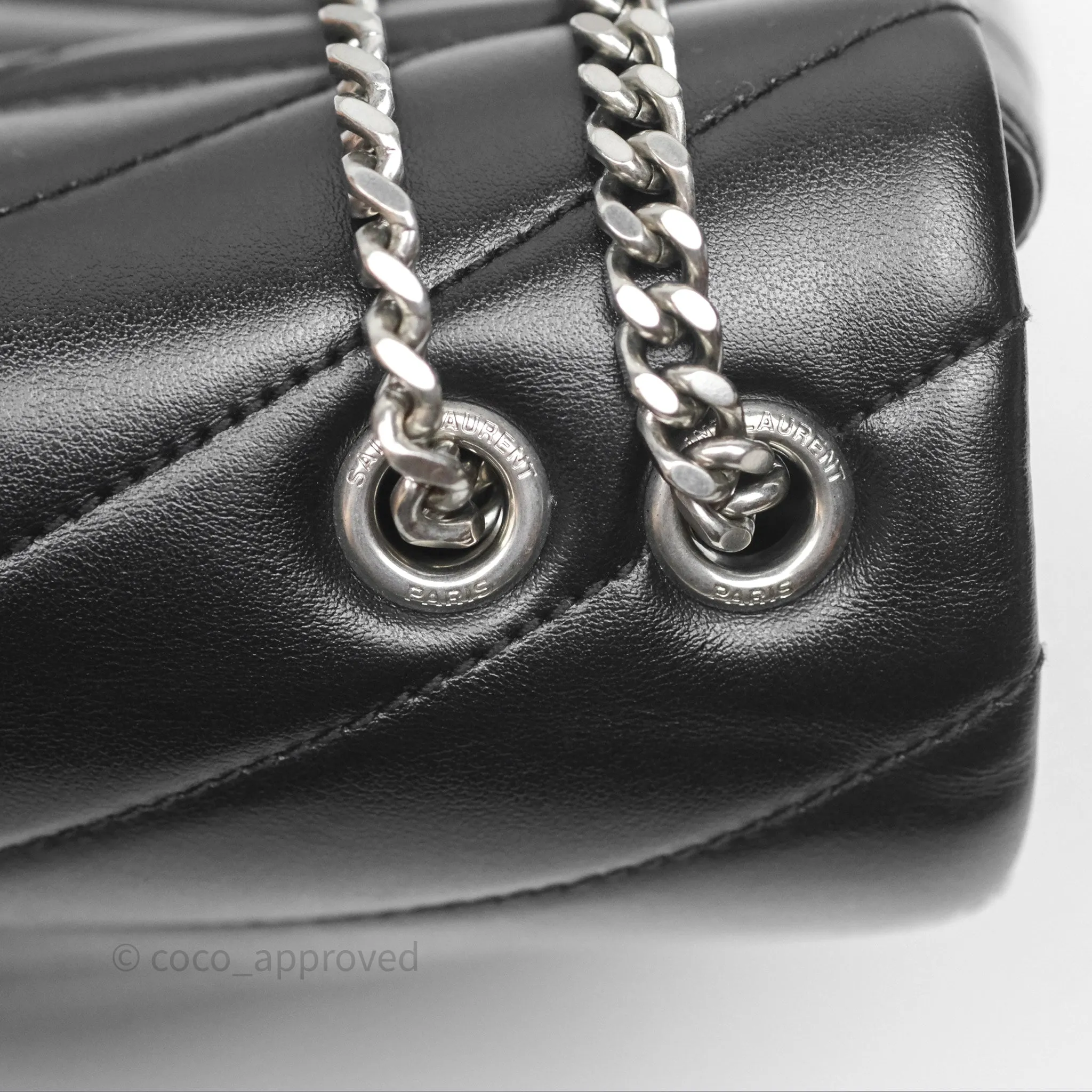 Saint Laurent Loulou Small Flap Bag Black Silver Hardware