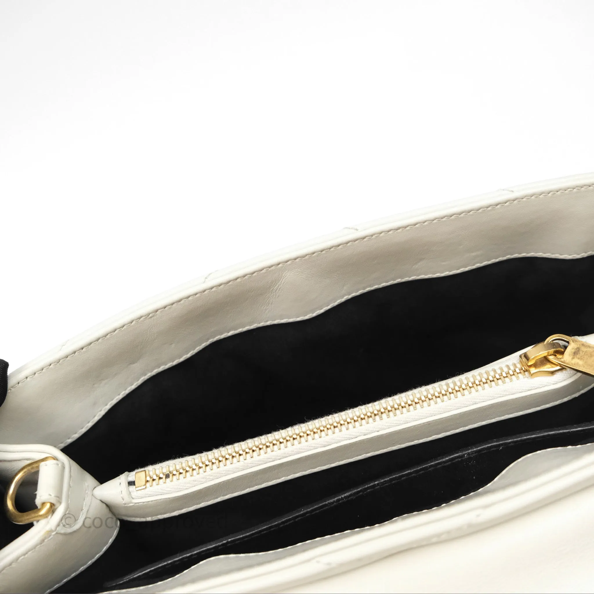 Saint Laurent Loulou Small Flap Bag Ivory Light Beige Gold Hardware