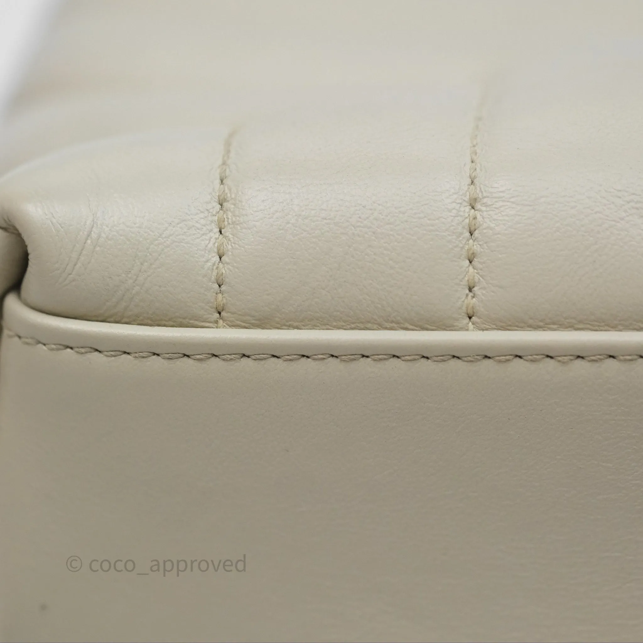 Saint Laurent Loulou Small Flap Bag Ivory Light Beige Gold Hardware