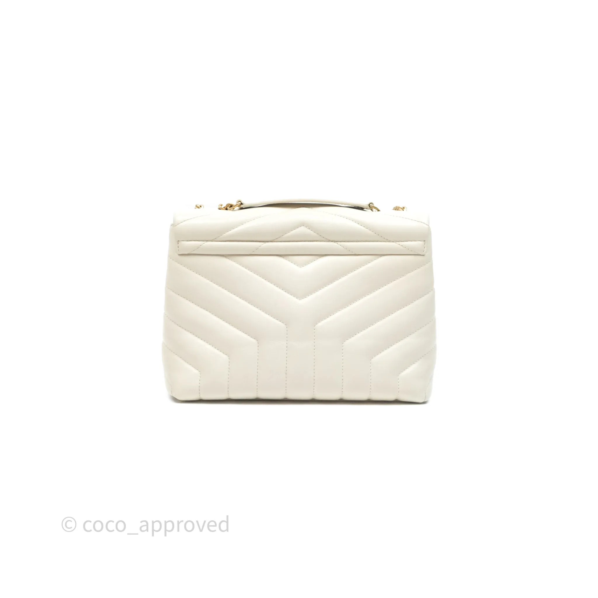 Saint Laurent Loulou Small Flap Bag Ivory Light Beige Gold Hardware