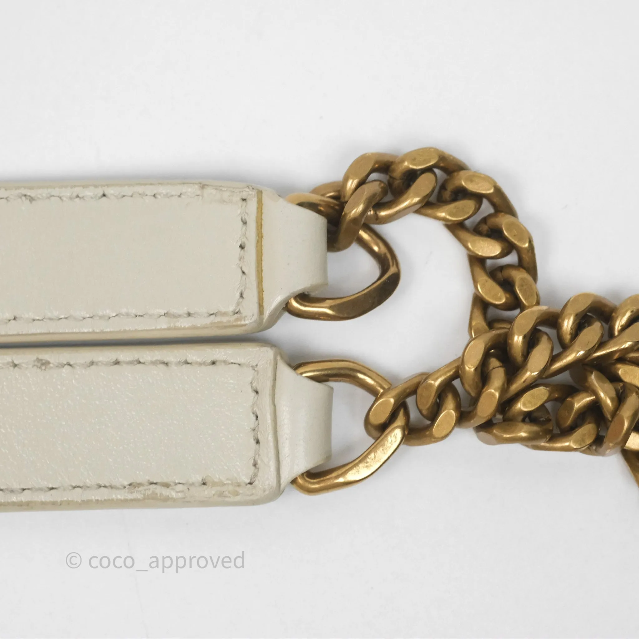 Saint Laurent Loulou Small Flap Bag Ivory Light Beige Gold Hardware