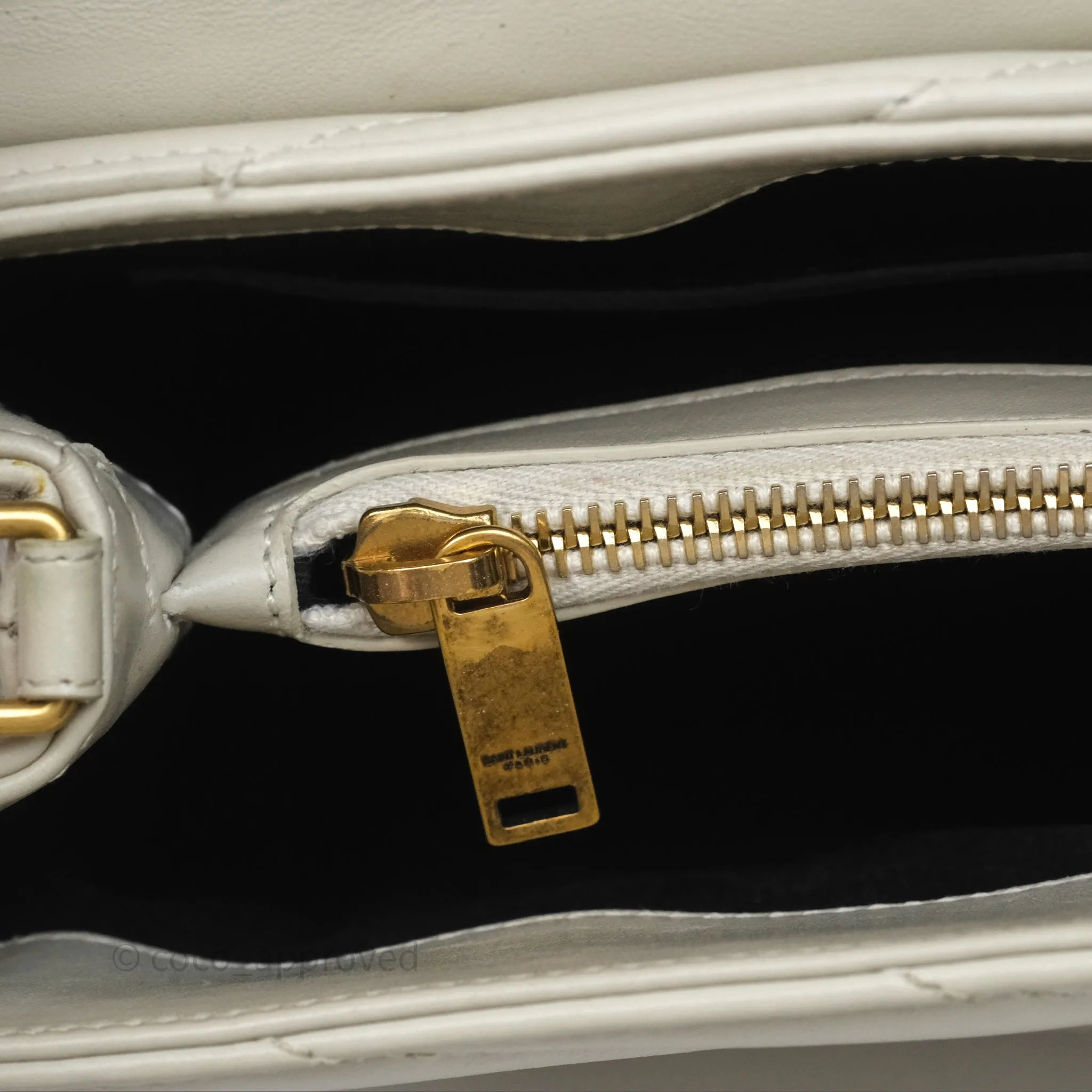 Saint Laurent Loulou Small Flap Bag Ivory Light Beige Gold Hardware