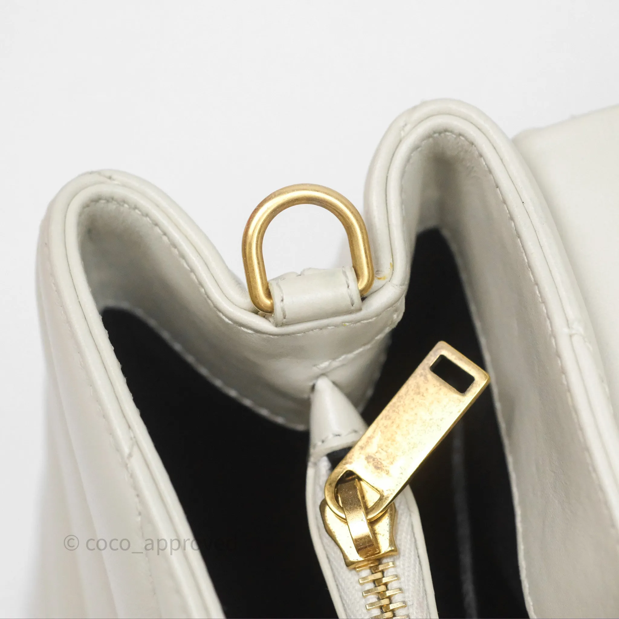Saint Laurent Loulou Small Flap Bag Ivory Light Beige Gold Hardware