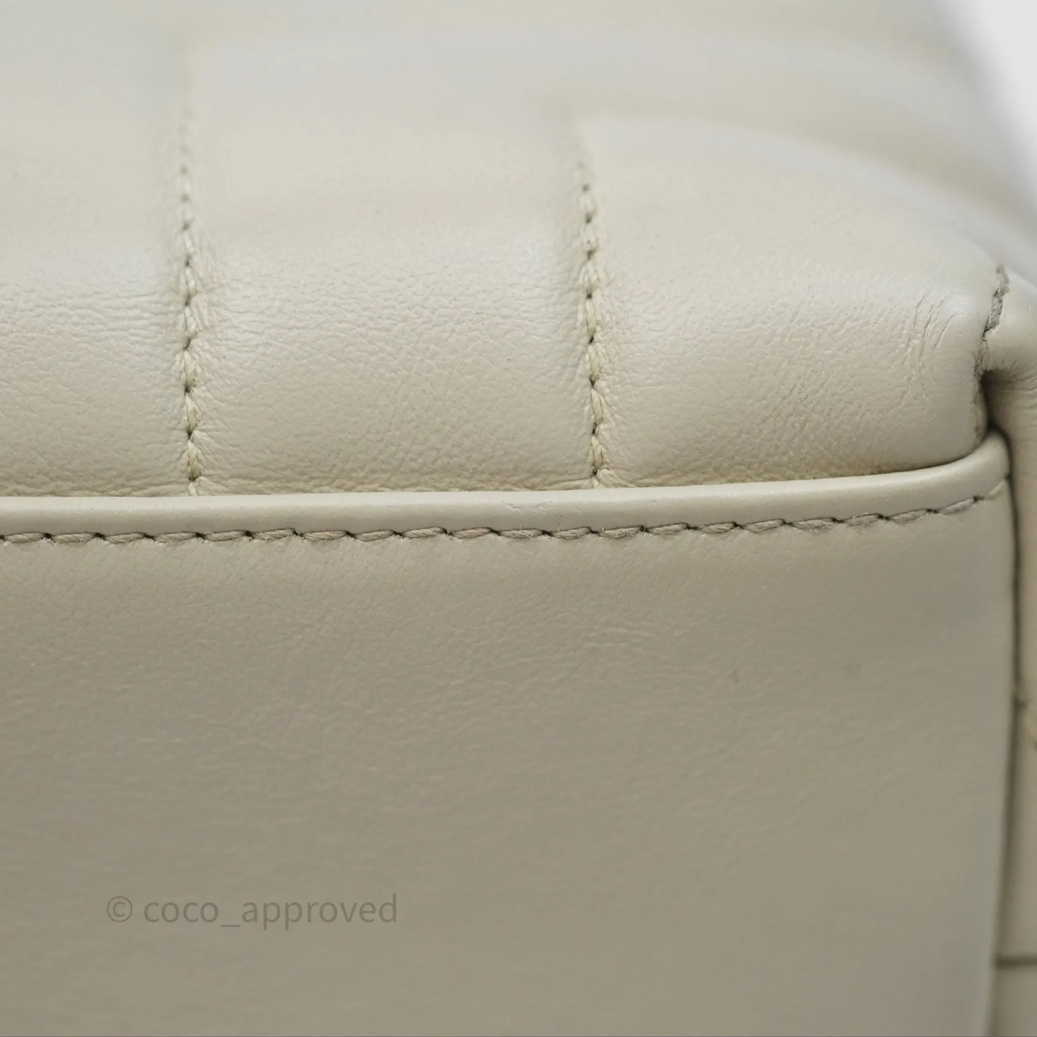 Saint Laurent Loulou Small Flap Bag Ivory Light Beige Gold Hardware