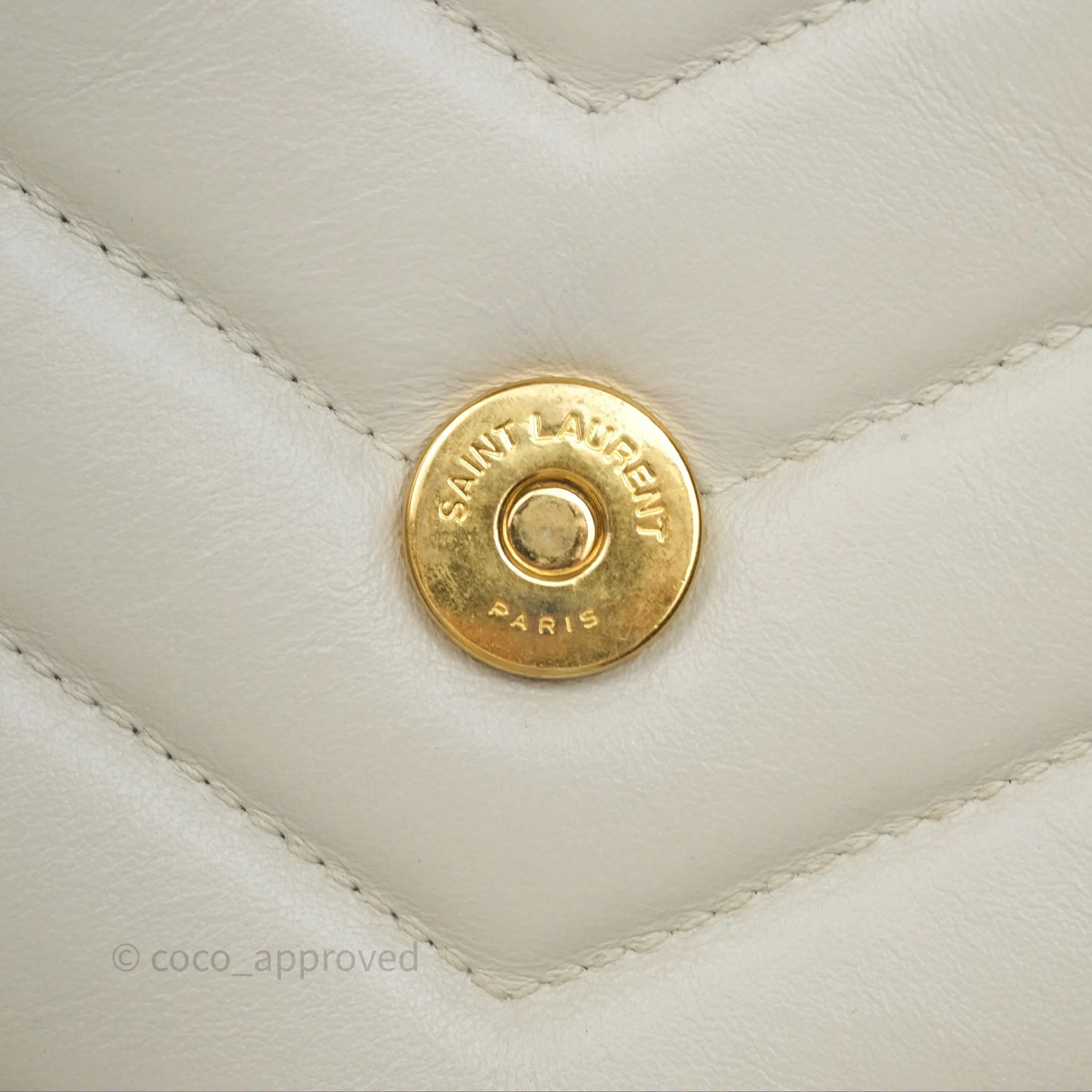 Saint Laurent Loulou Small Flap Bag Ivory Light Beige Gold Hardware