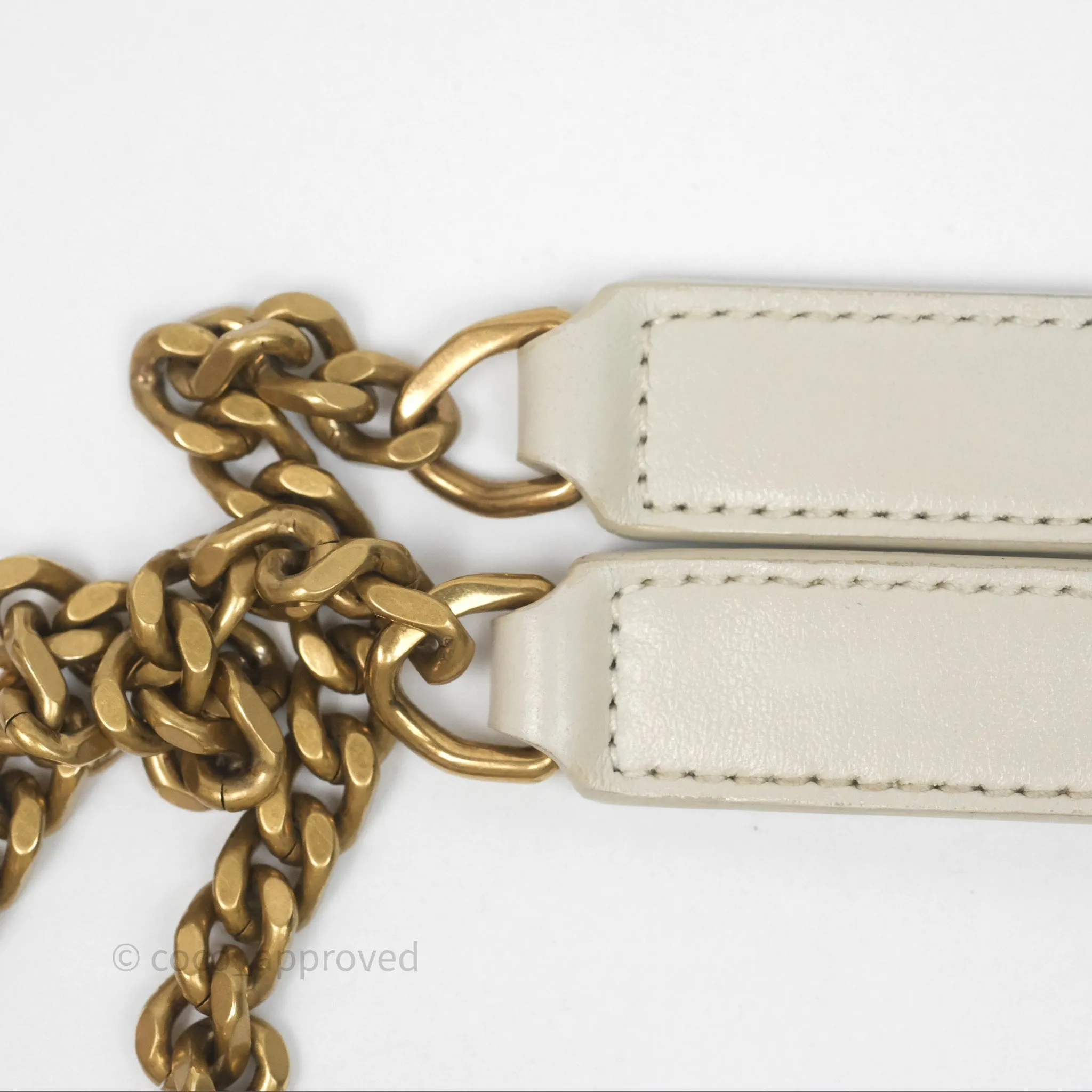 Saint Laurent Loulou Small Flap Bag Ivory Light Beige Gold Hardware