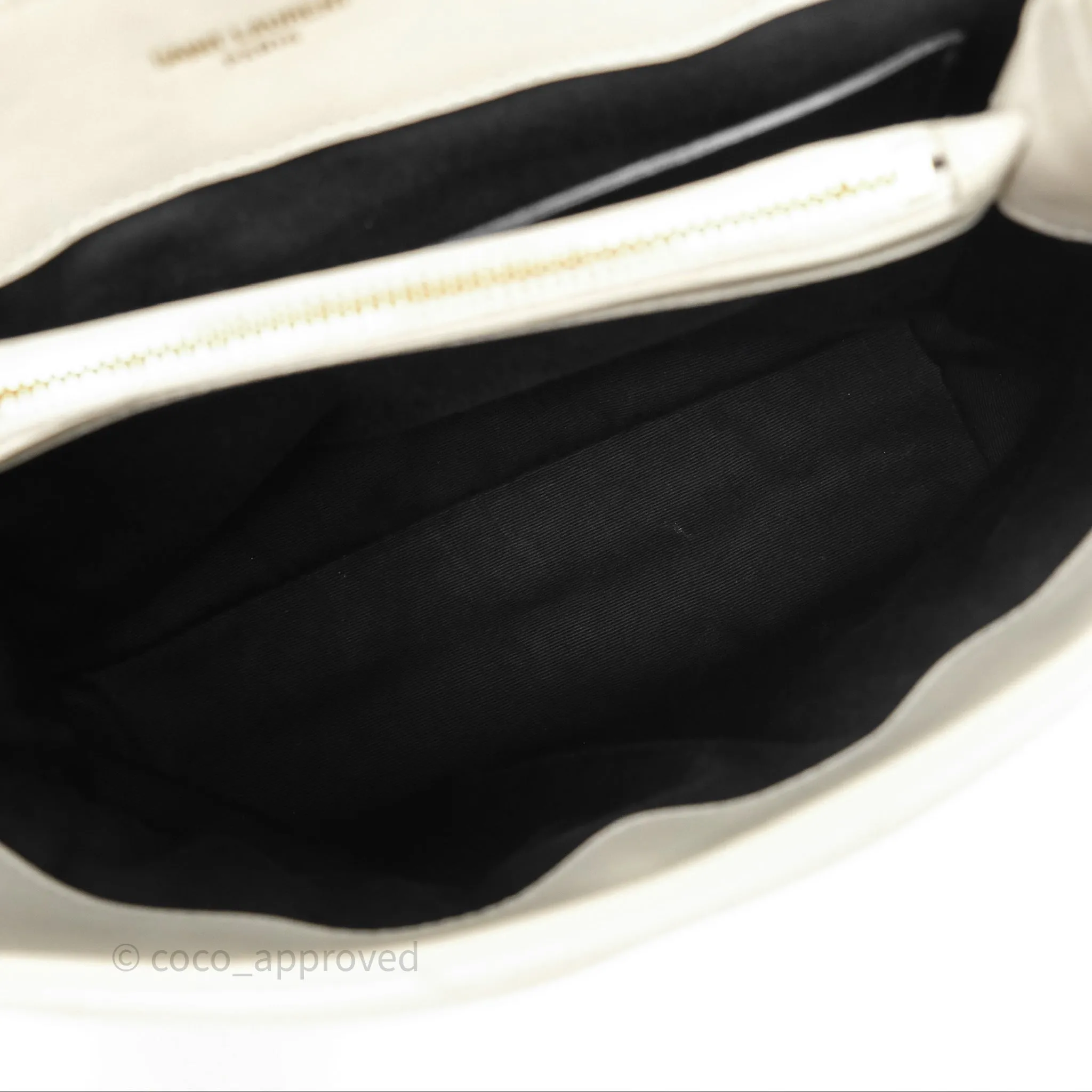Saint Laurent Loulou Small Flap Bag Ivory Light Beige Gold Hardware