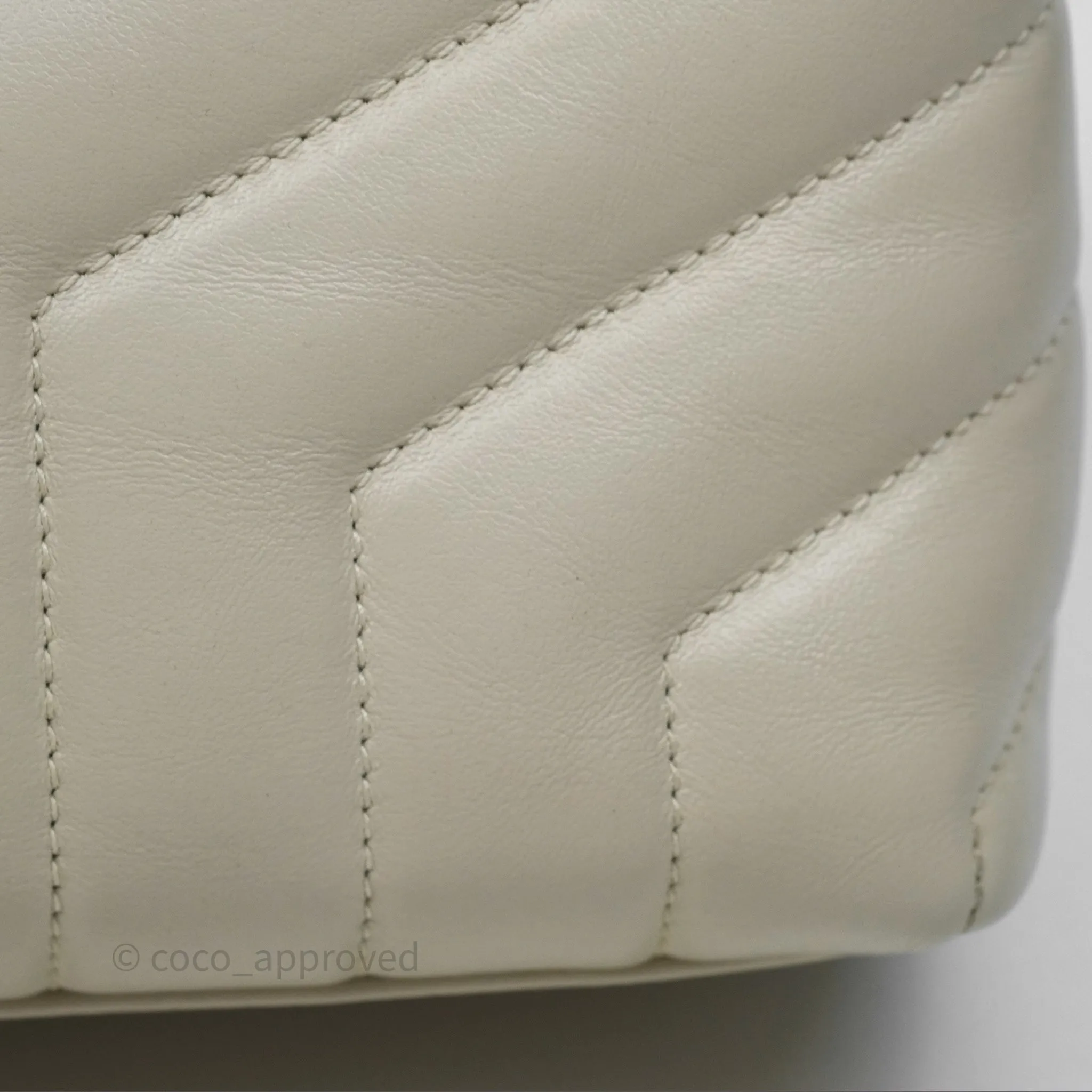 Saint Laurent Loulou Small Flap Bag Ivory Light Beige Gold Hardware