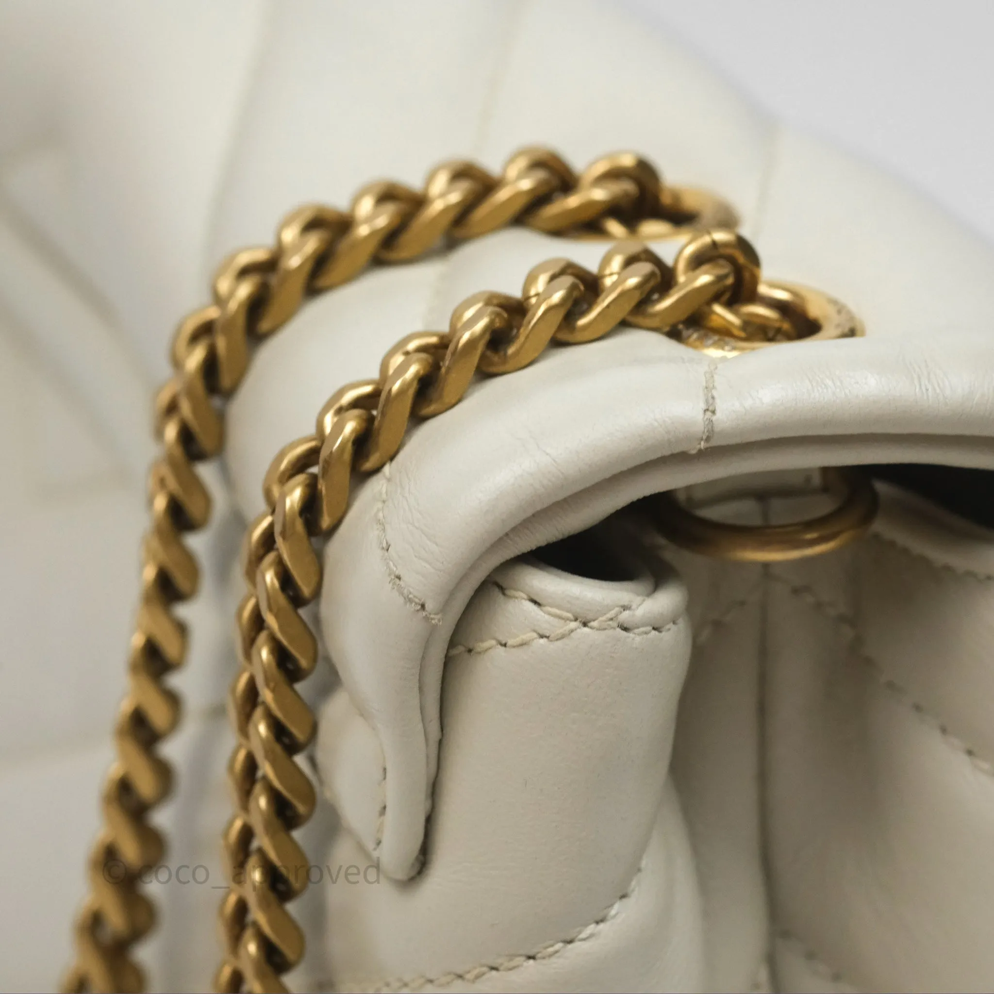 Saint Laurent Loulou Small Flap Bag Ivory Light Beige Gold Hardware