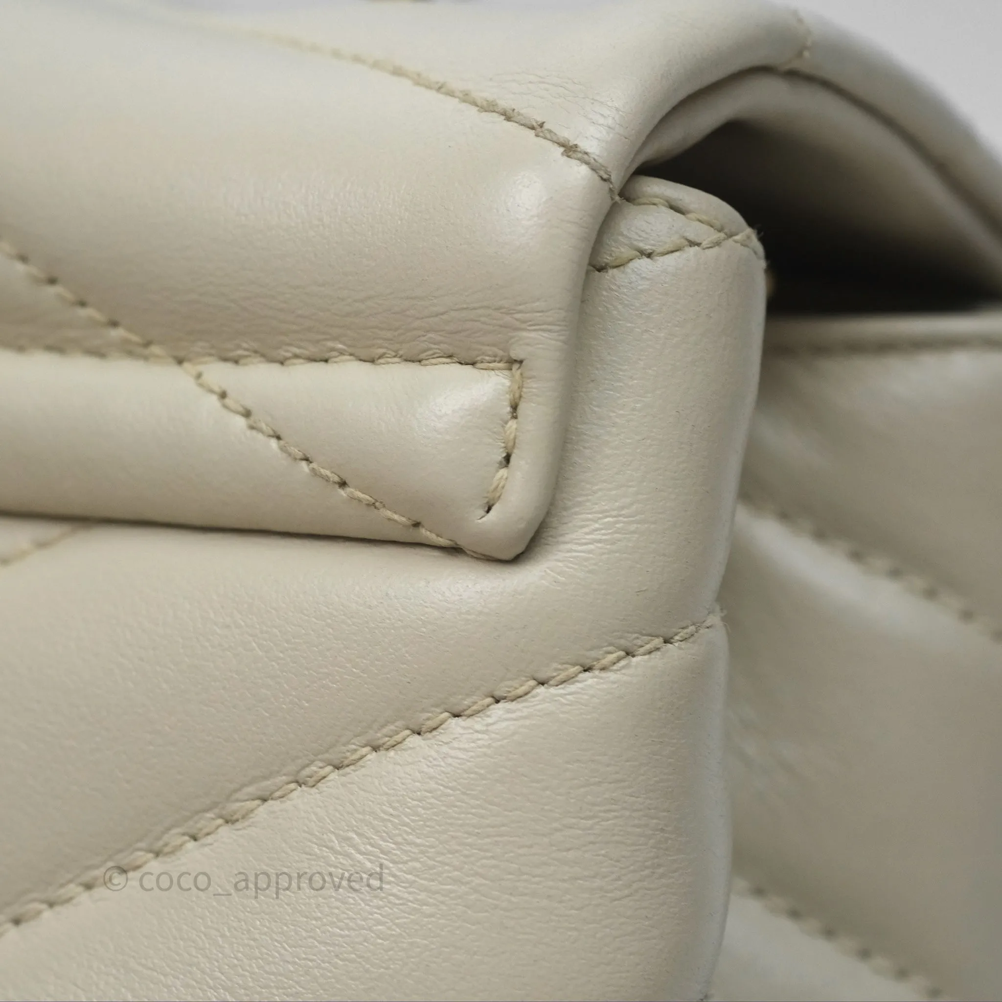 Saint Laurent Loulou Small Flap Bag Ivory Light Beige Gold Hardware