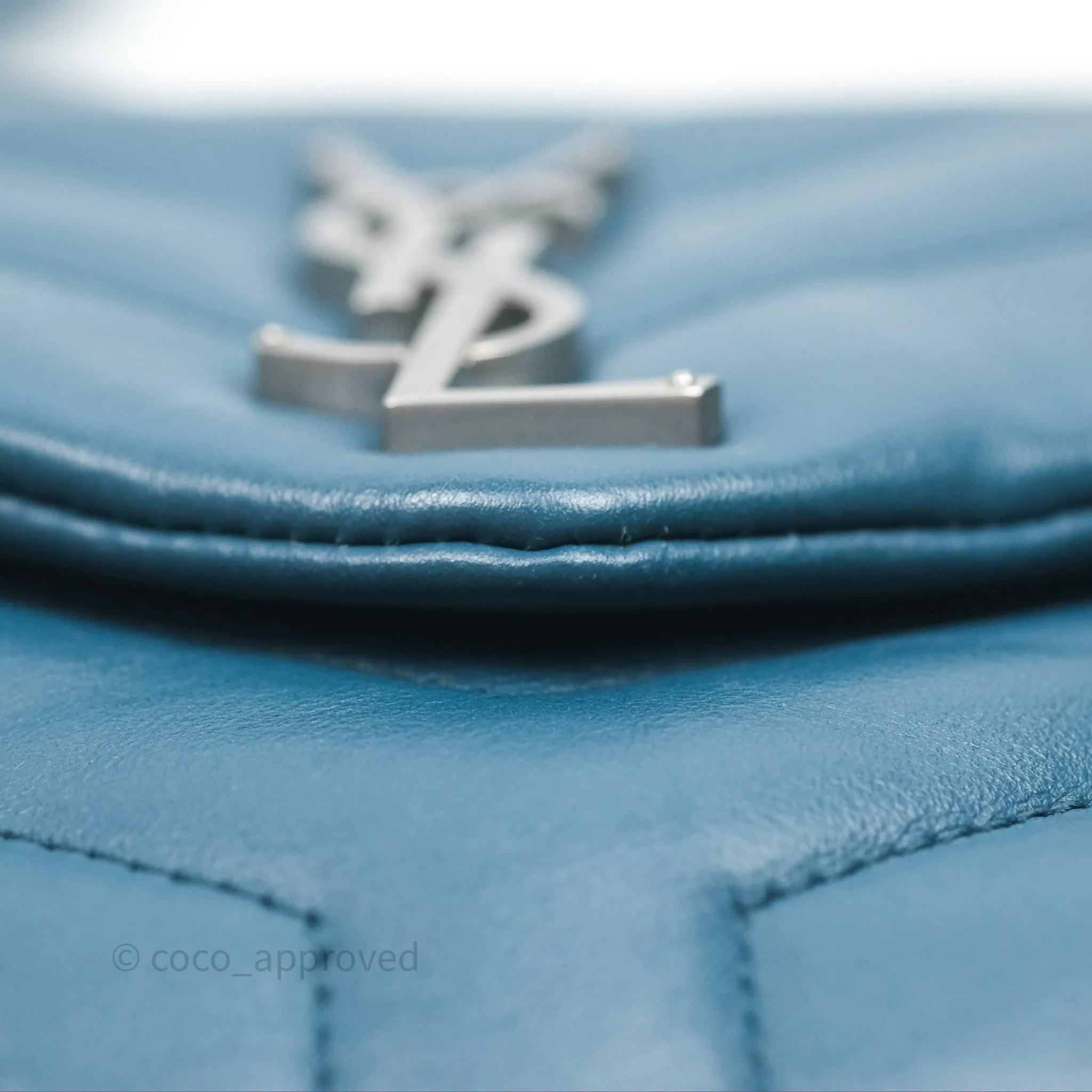Saint Laurent Loulou Small Flap Bag Turquoise Blue Ruthenum Hardware