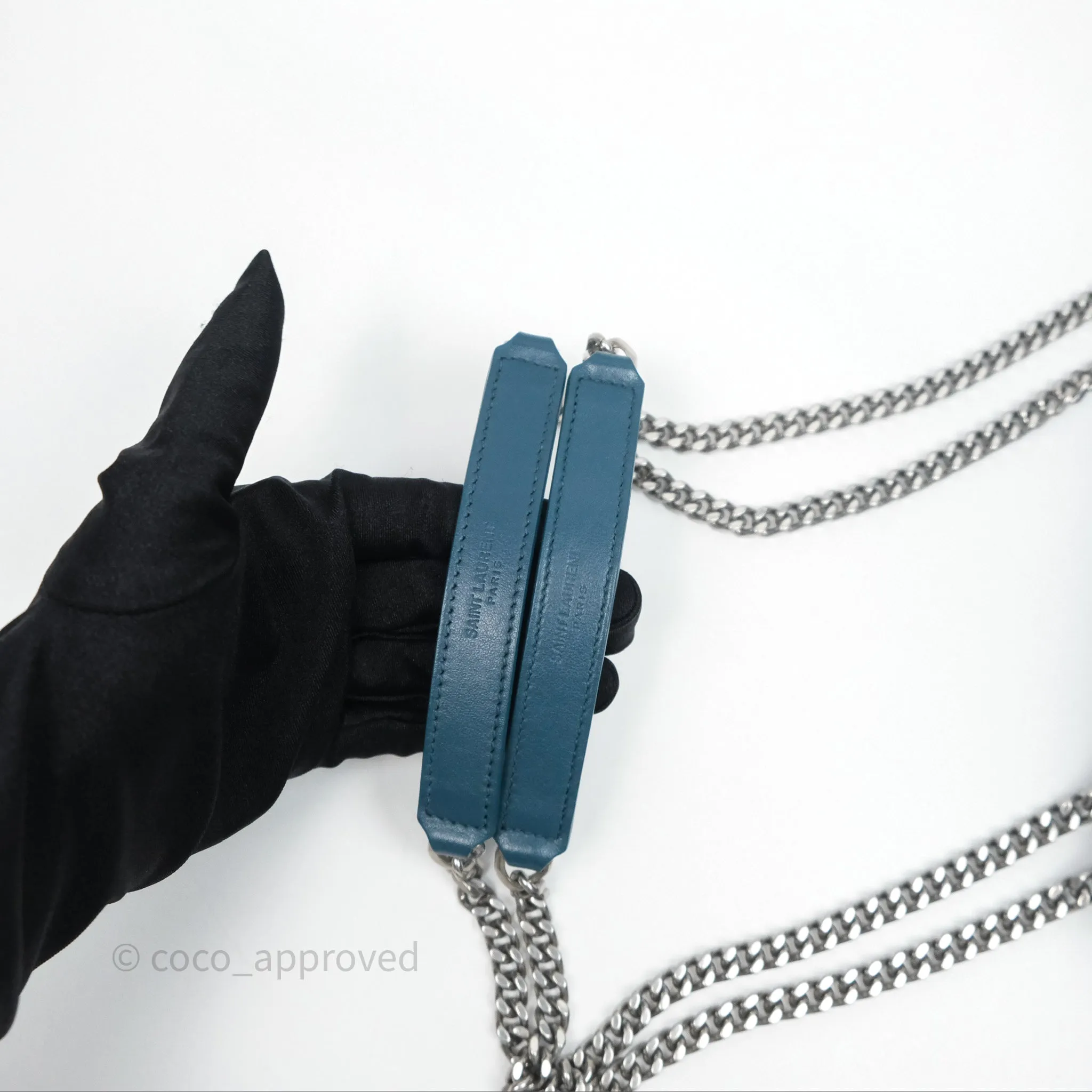 Saint Laurent Loulou Small Flap Bag Turquoise Blue Ruthenum Hardware