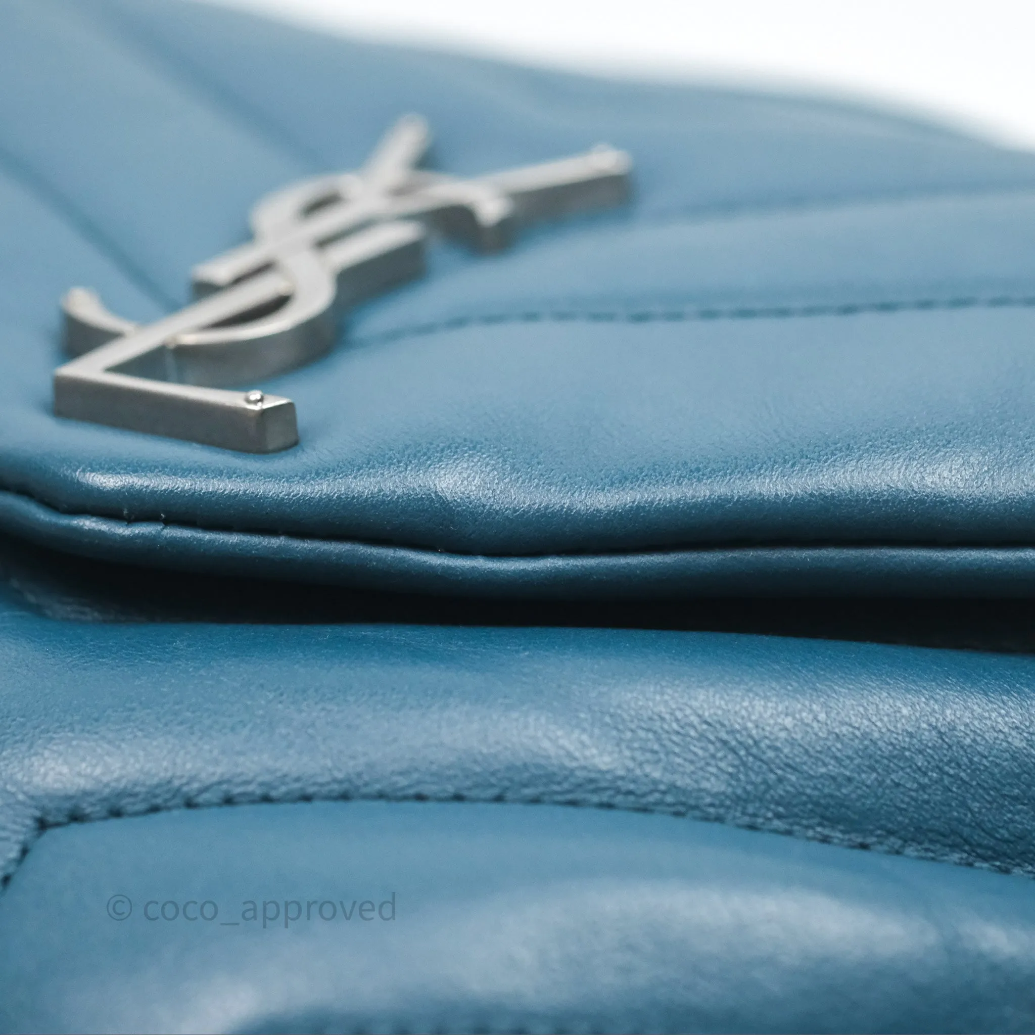 Saint Laurent Loulou Small Flap Bag Turquoise Blue Ruthenum Hardware