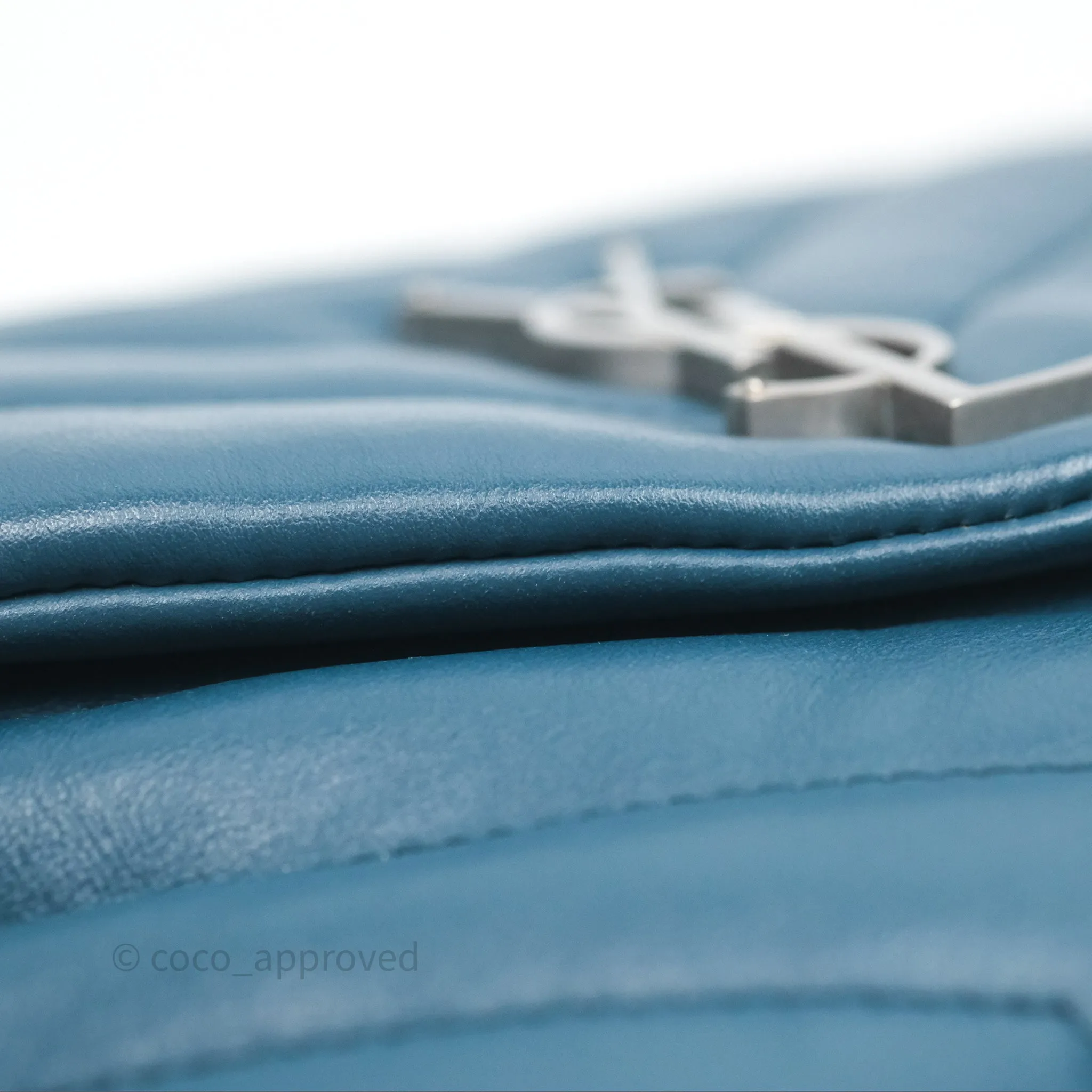 Saint Laurent Loulou Small Flap Bag Turquoise Blue Ruthenum Hardware
